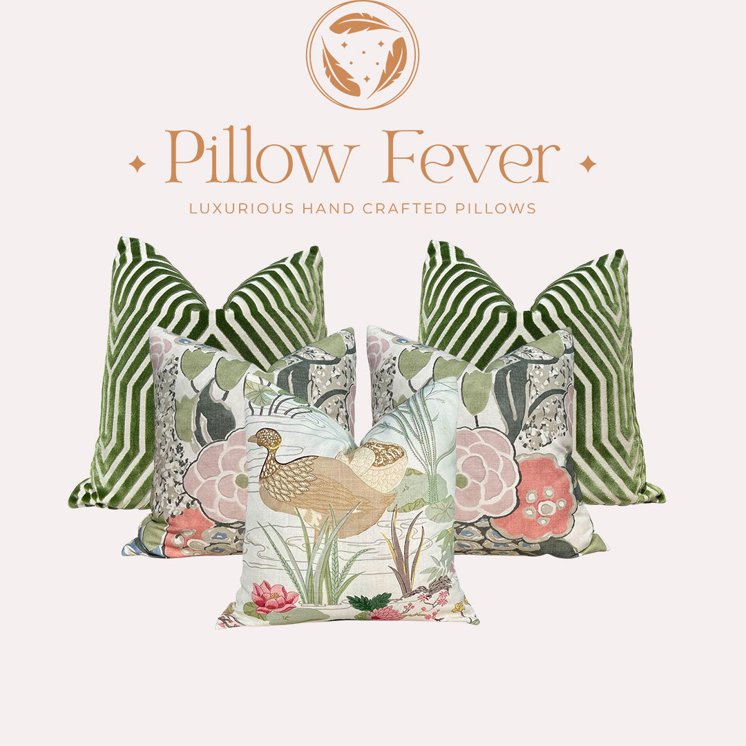 Schumacher Vanderbilt Velvet Pillow in Lettuce Green.