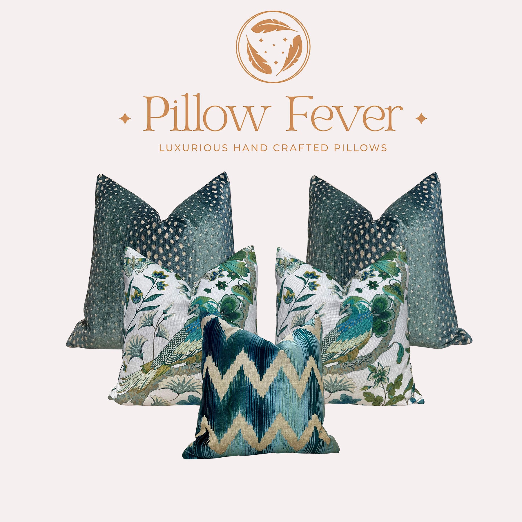Thibaut Gazelle Woven Pillow Peacock