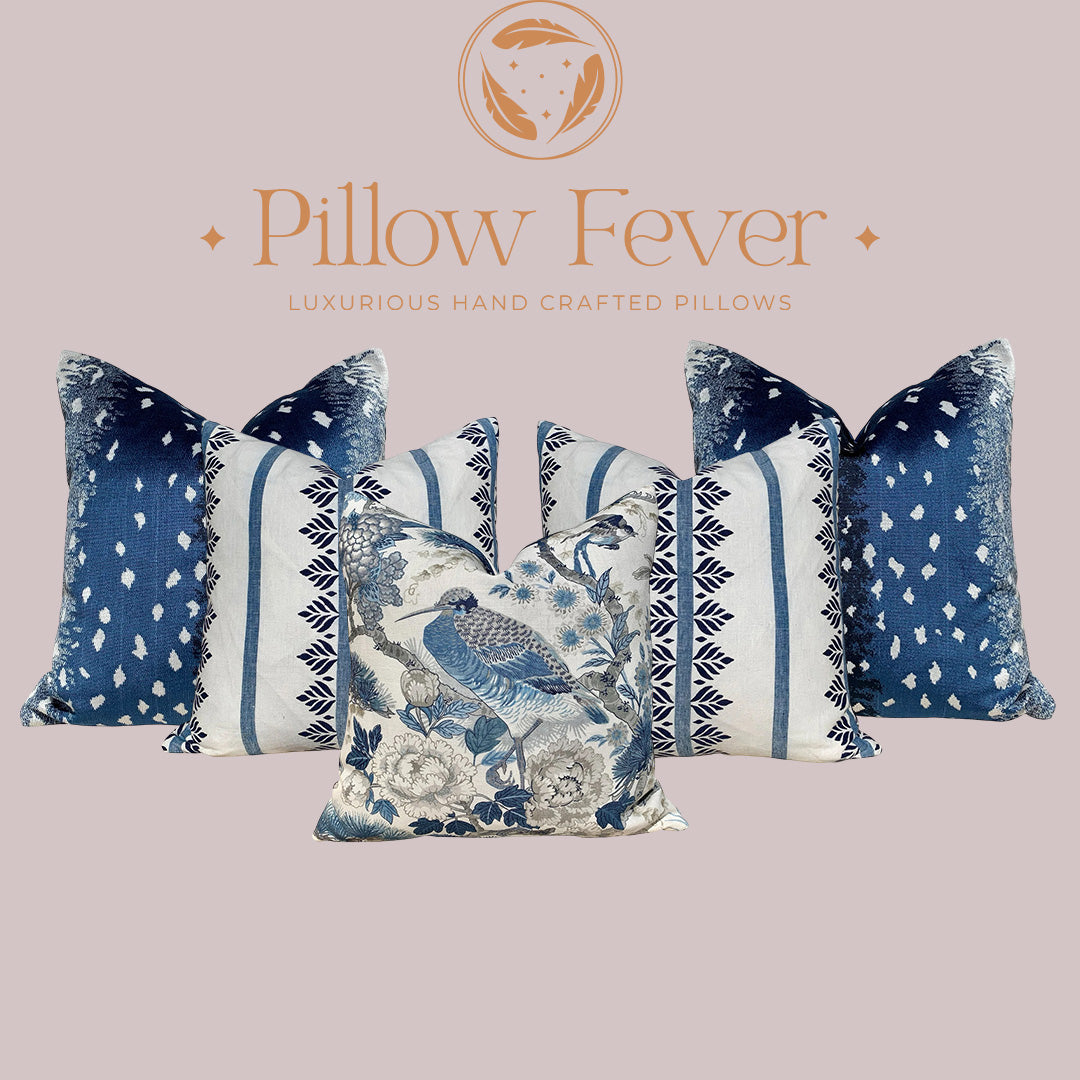 Scalamandre Antelope Velvet Pillow In Midnight Blue.