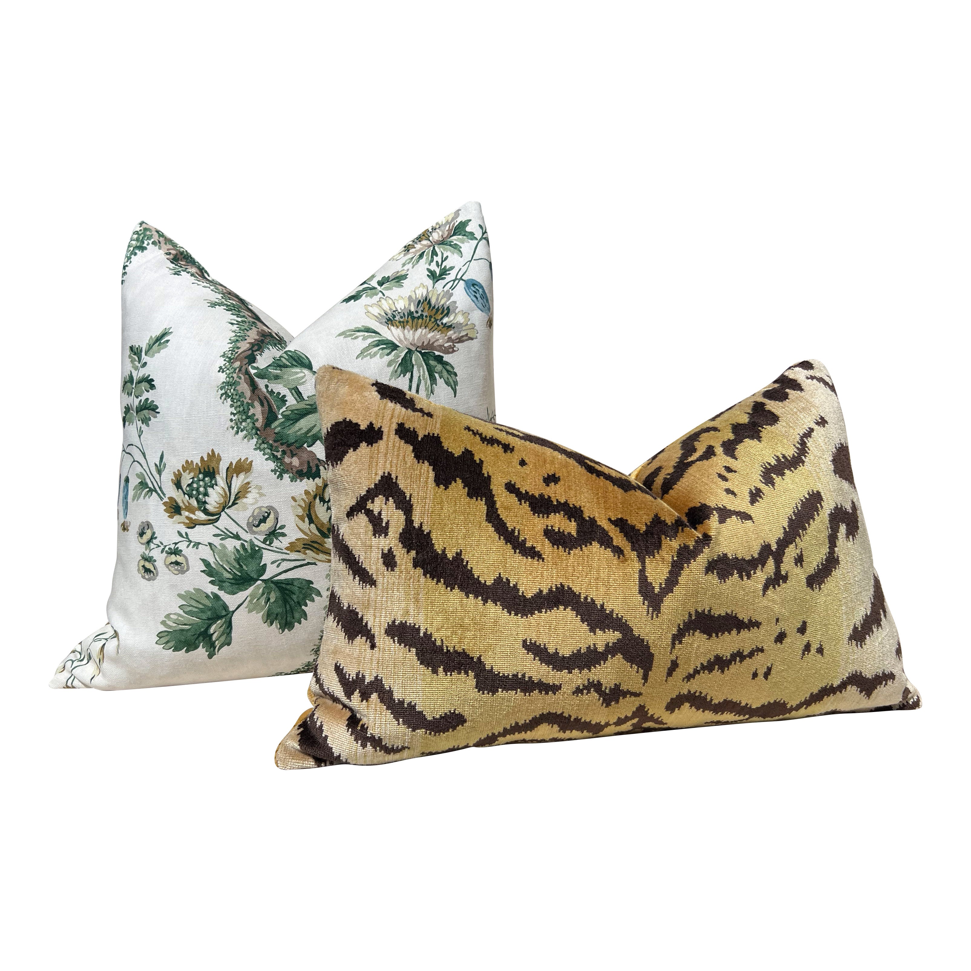 Scalamandre La Tigre Silk Velvet Pillow.