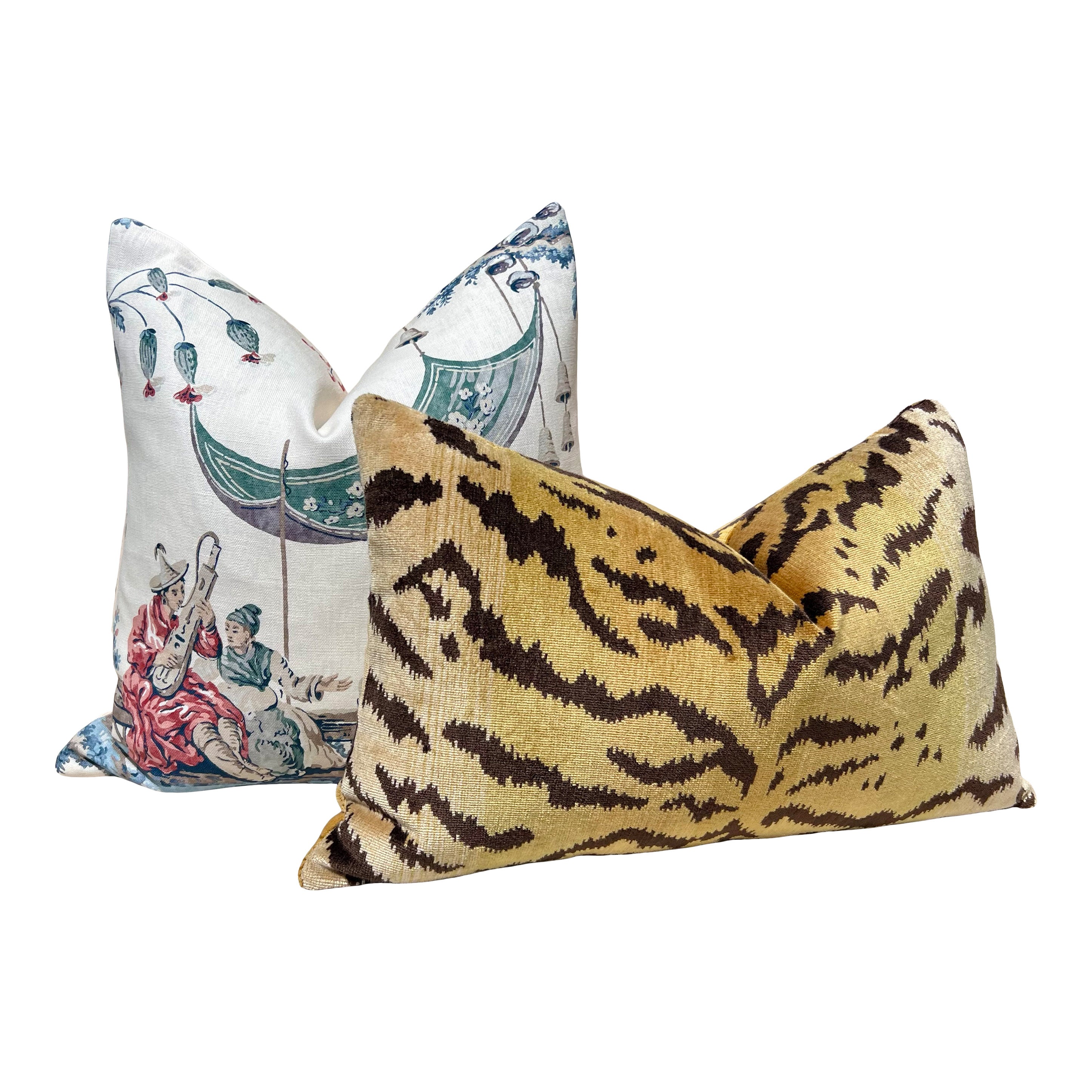 Scalamandre La Tigre Silk Velvet Pillow.