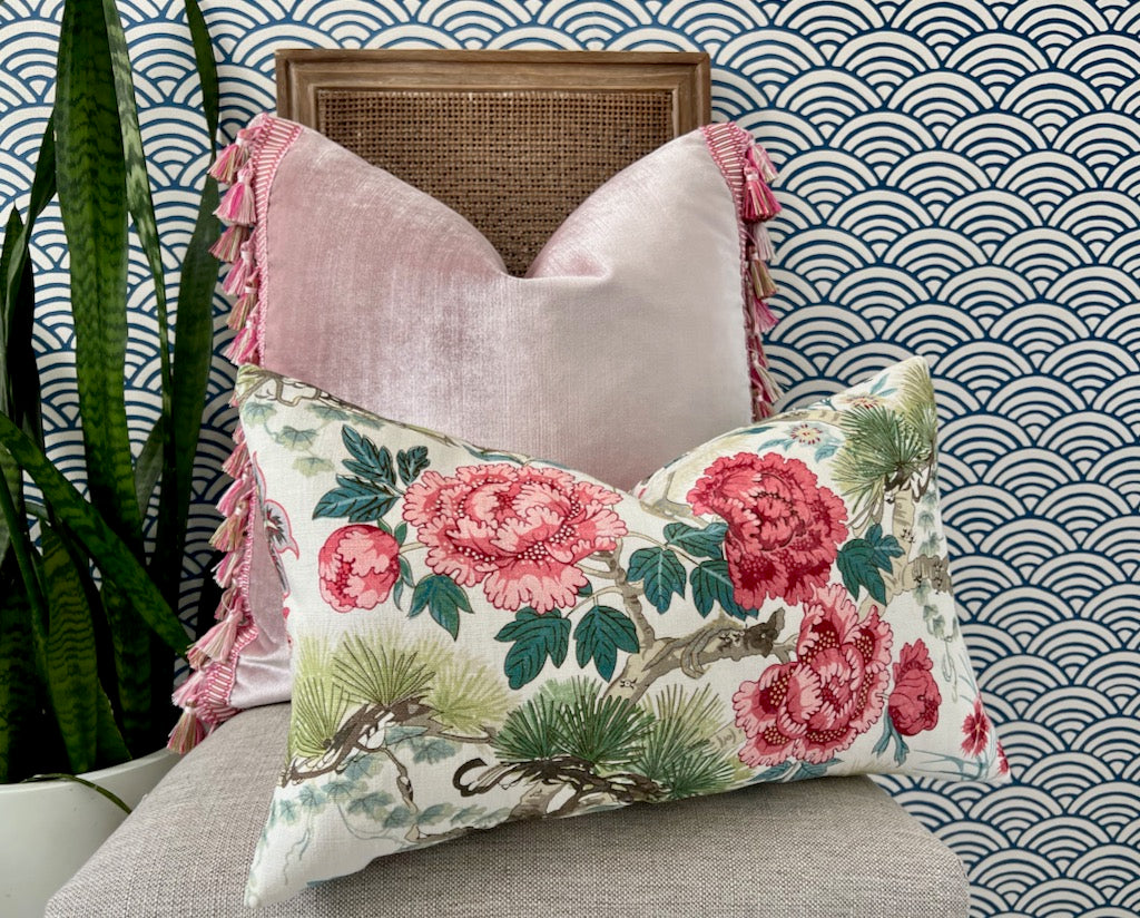 Scalamandre Shenyang Pillow in Bloom.