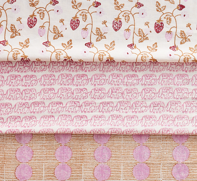 Schumacher Ellise Print Pillow in Rose.