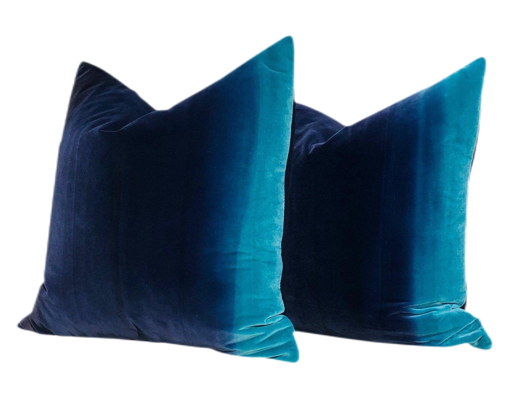 Amazilia Velvet Pillow in Blueberry.