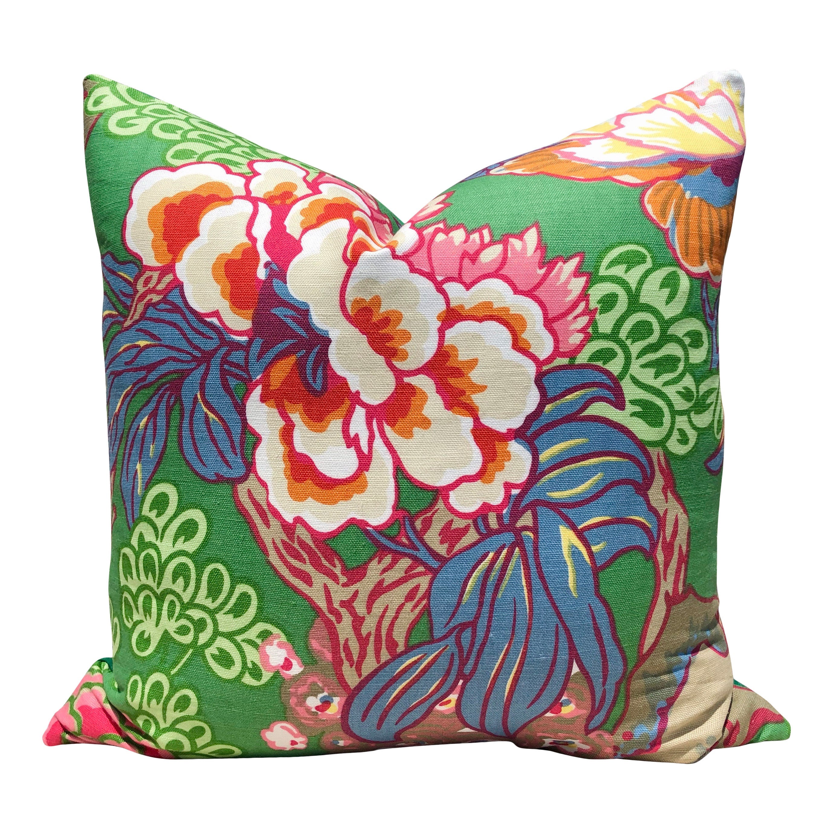 Thibaut Honshu Pillow Green. Chinoiserie Pillow // Emerald Green Pillow // Euro Sham Pillow // Green Lumbar Pillow 18"X18" 20"X20" 22"X22"