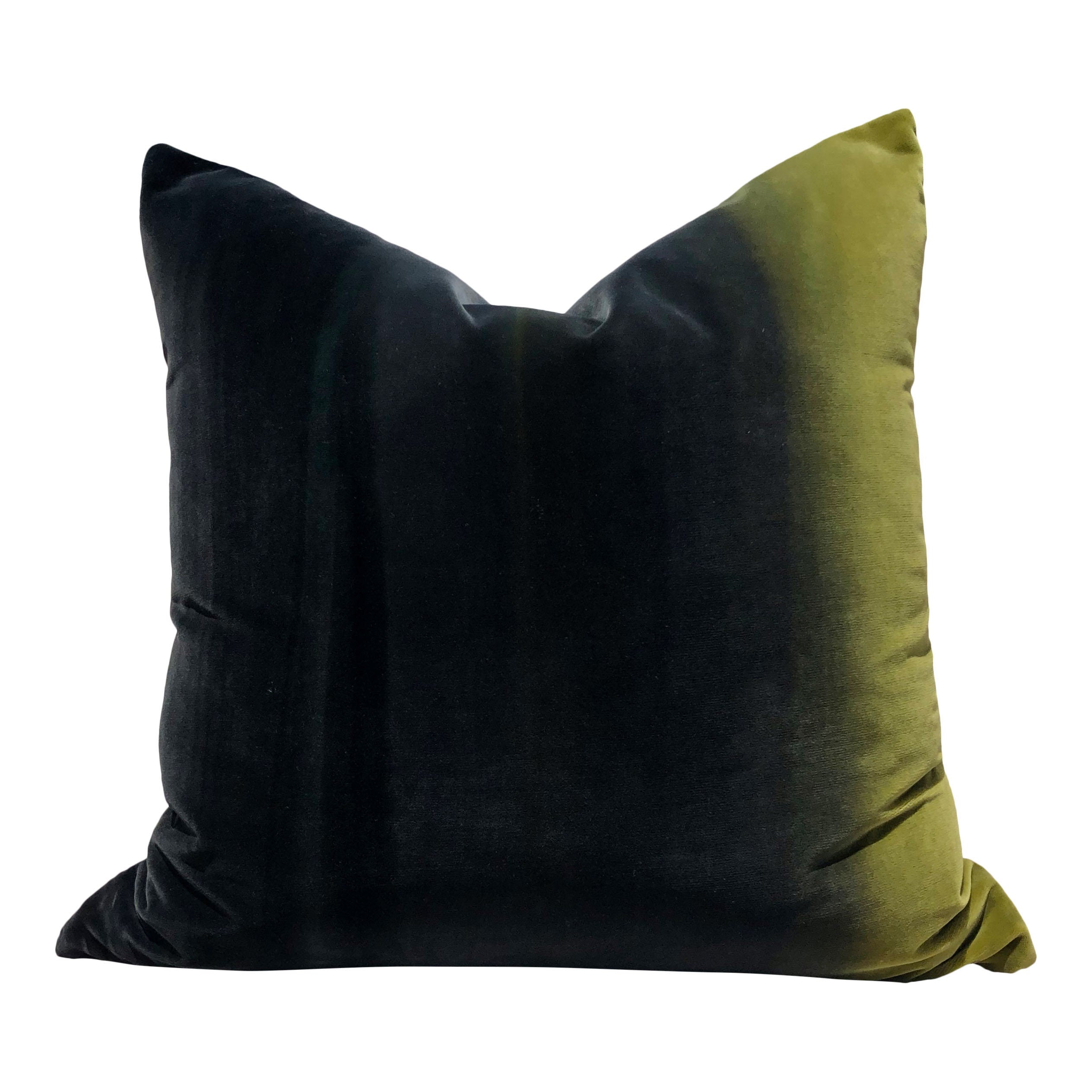 Ombre Velvet Pillow in Mustard and Elephant.