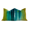 Ombre Plush Velvet Pillow In Zest and Emerald. Designer Velvet Pillows, Velvet Lumbar Pillow Covers, High End Modern Pillows, Luxury Pillows