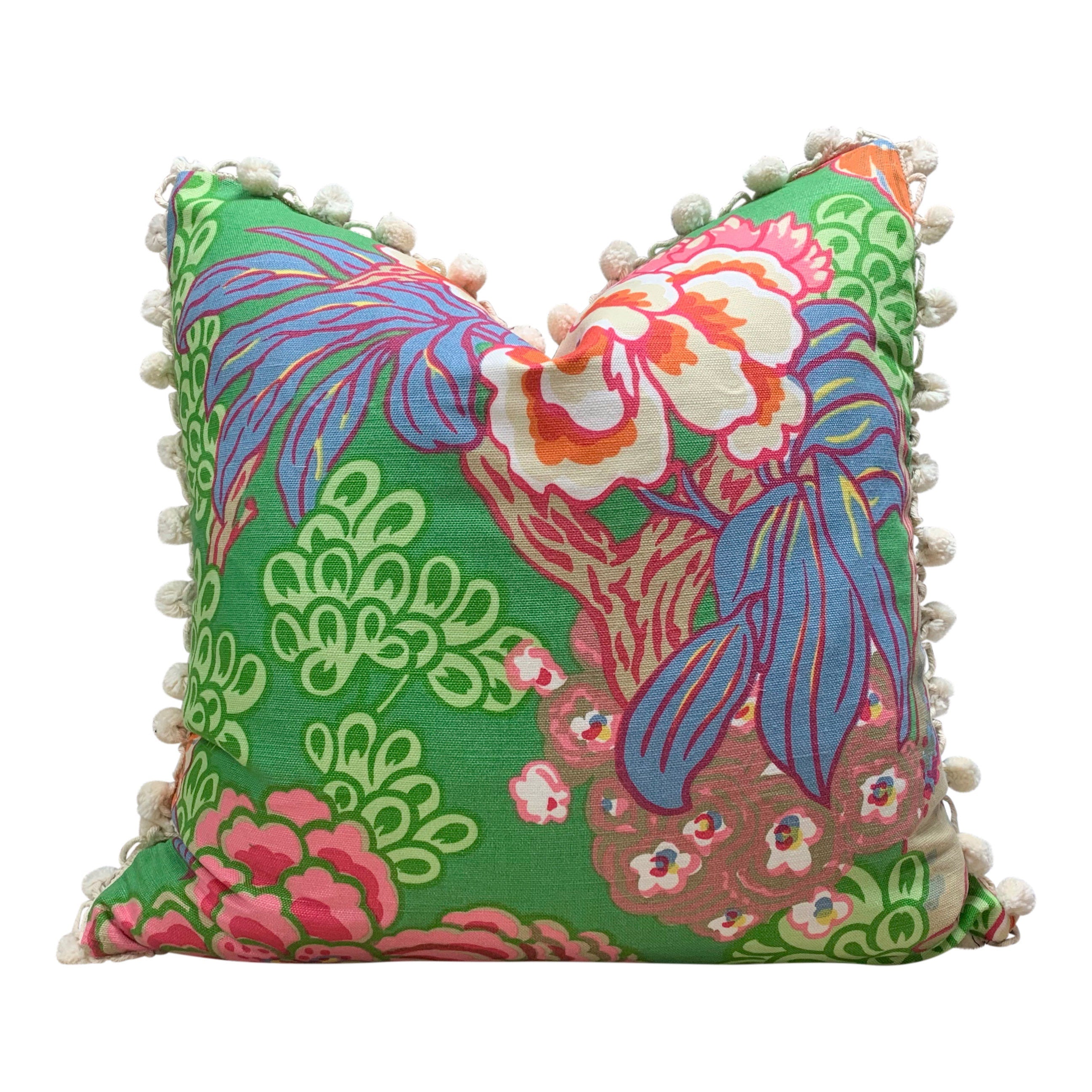 Thibaut Honshu Pillow Green. Chinoiserie Pillow // Emerald Green Pillow // Euro Sham Pillow // Green Lumbar Pillow 18"X18" 20"X20" 22"X22"