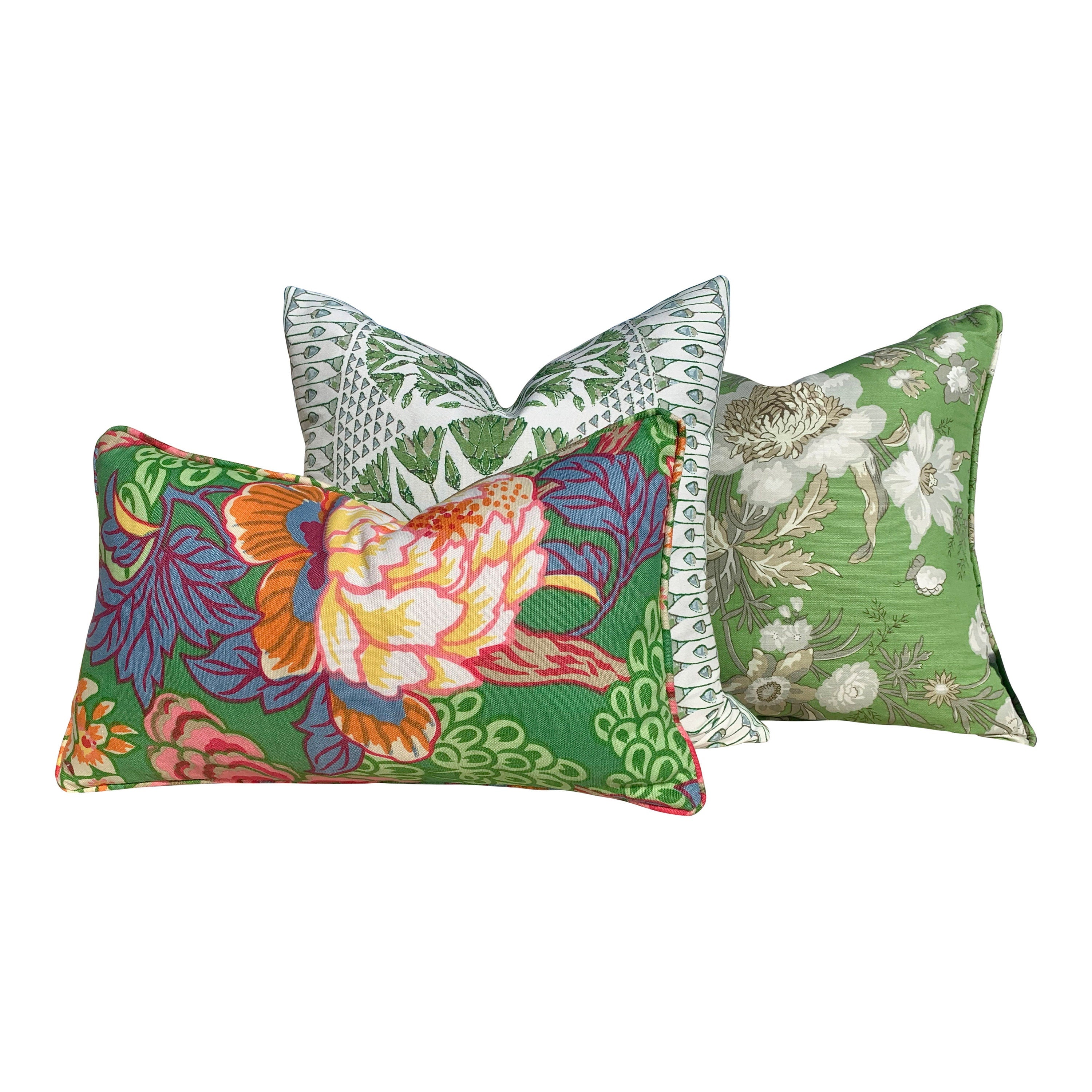 Thibaut Honshu Pillow Green. Chinoiserie Pillow // Emerald Green Pillow // Euro Sham Pillow // Green Lumbar Pillow 18"X18" 20"X20" 22"X22"