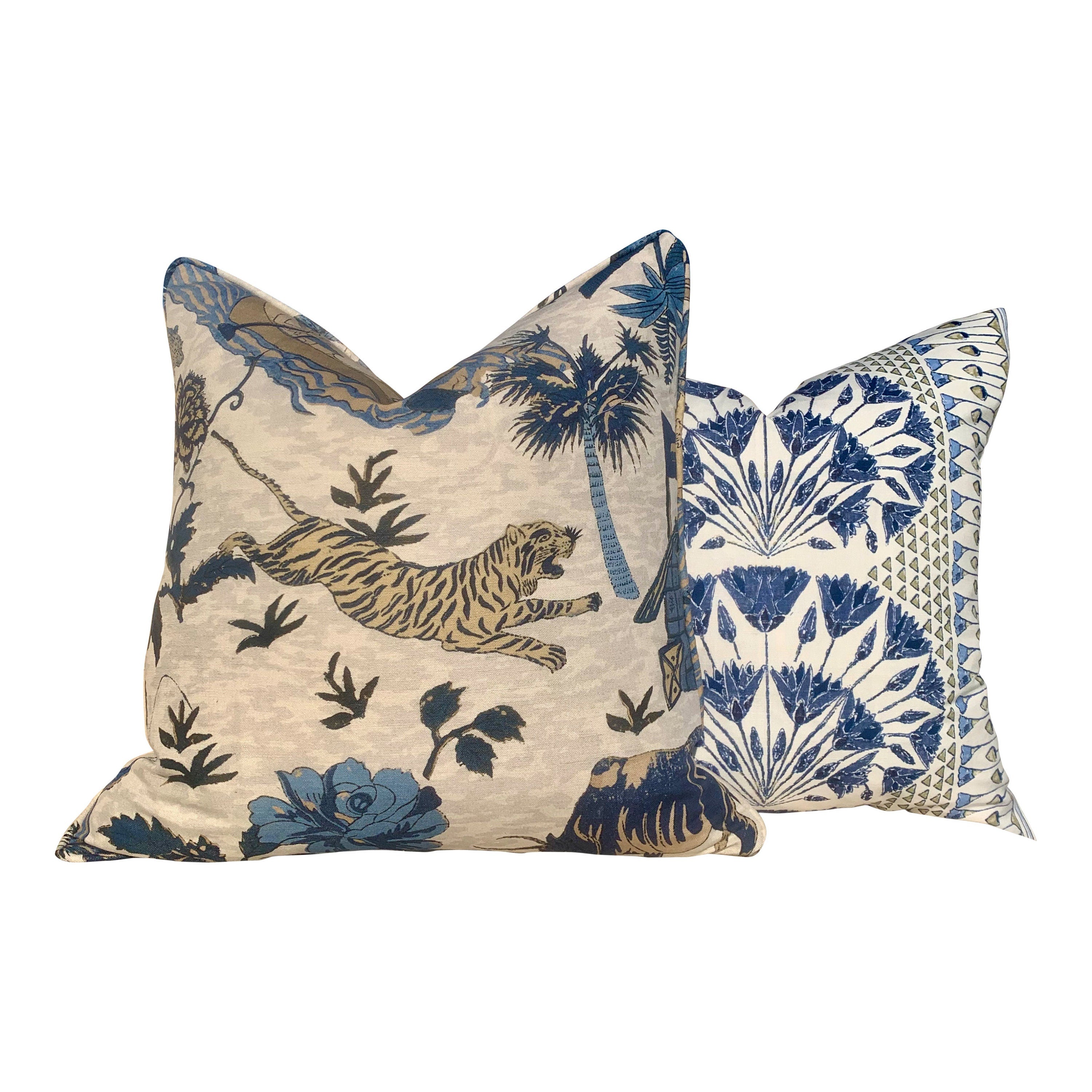 Anna French Cairo pillow cover Blue and White. Designer pillow Cover Decorative cushion 18x18, 20x20, 22x22, Euro Sham lumbar pillow