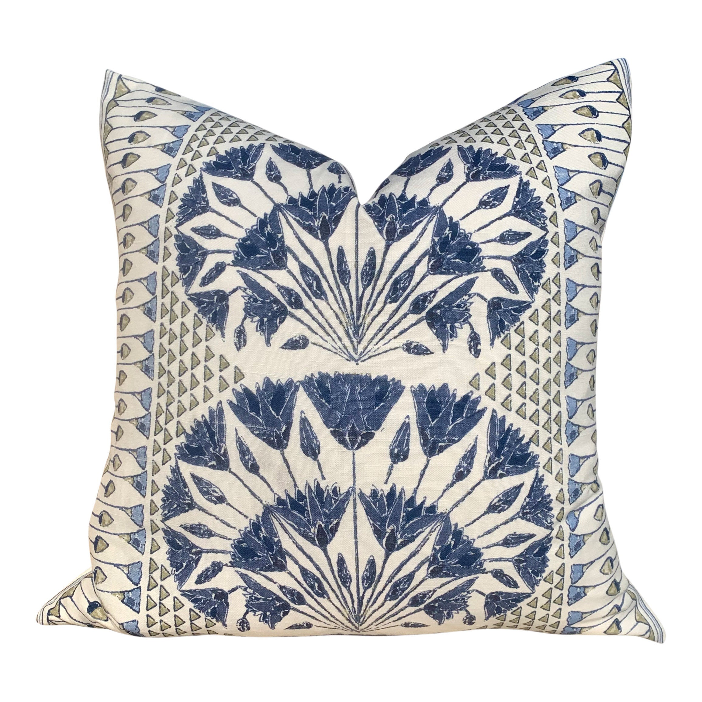 Anna French Cairo pillow cover Blue and White. Designer pillow Cover Decorative cushion 18x18, 20x20, 22x22, Euro Sham lumbar pillow