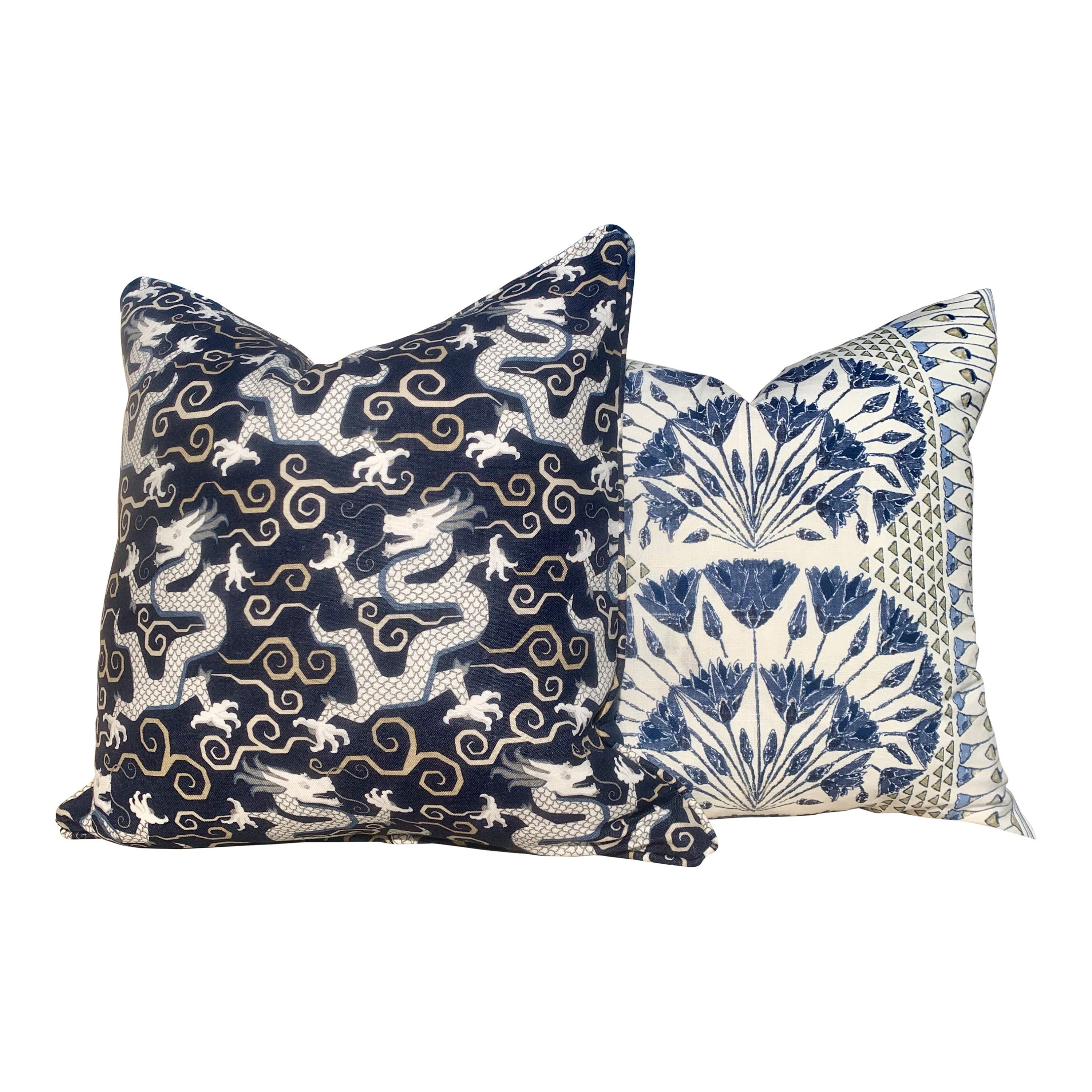 Anna French Cairo pillow cover Blue and White. Designer pillow Cover Decorative cushion 18x18, 20x20, 22x22, Euro Sham lumbar pillow