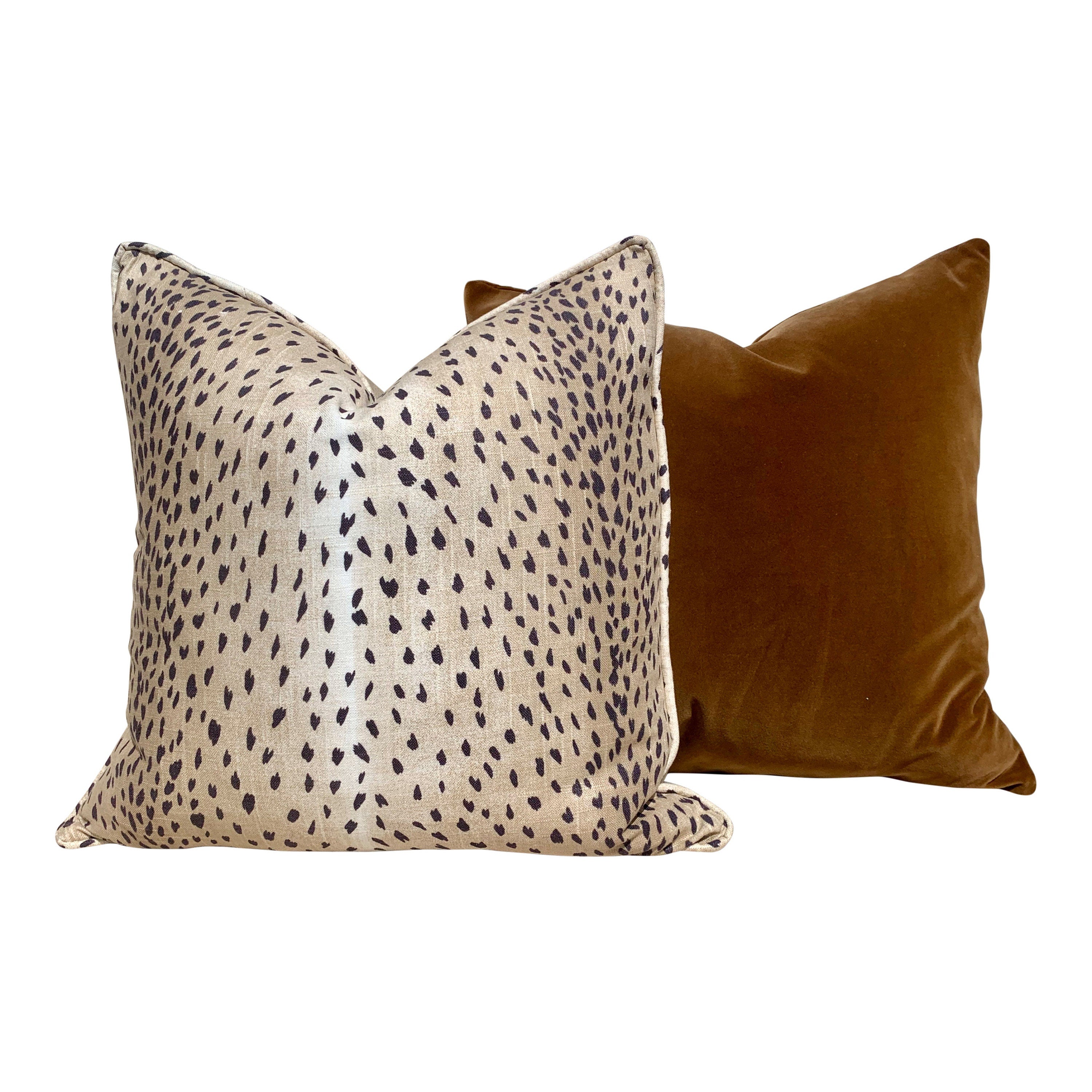 Antelope Pillow In Tan. Animal Print Lumbar Pillow, Long Lumbar Pillow, Euro Sham, Tan Black Cushion Cover, Striped Spotted Pillow,