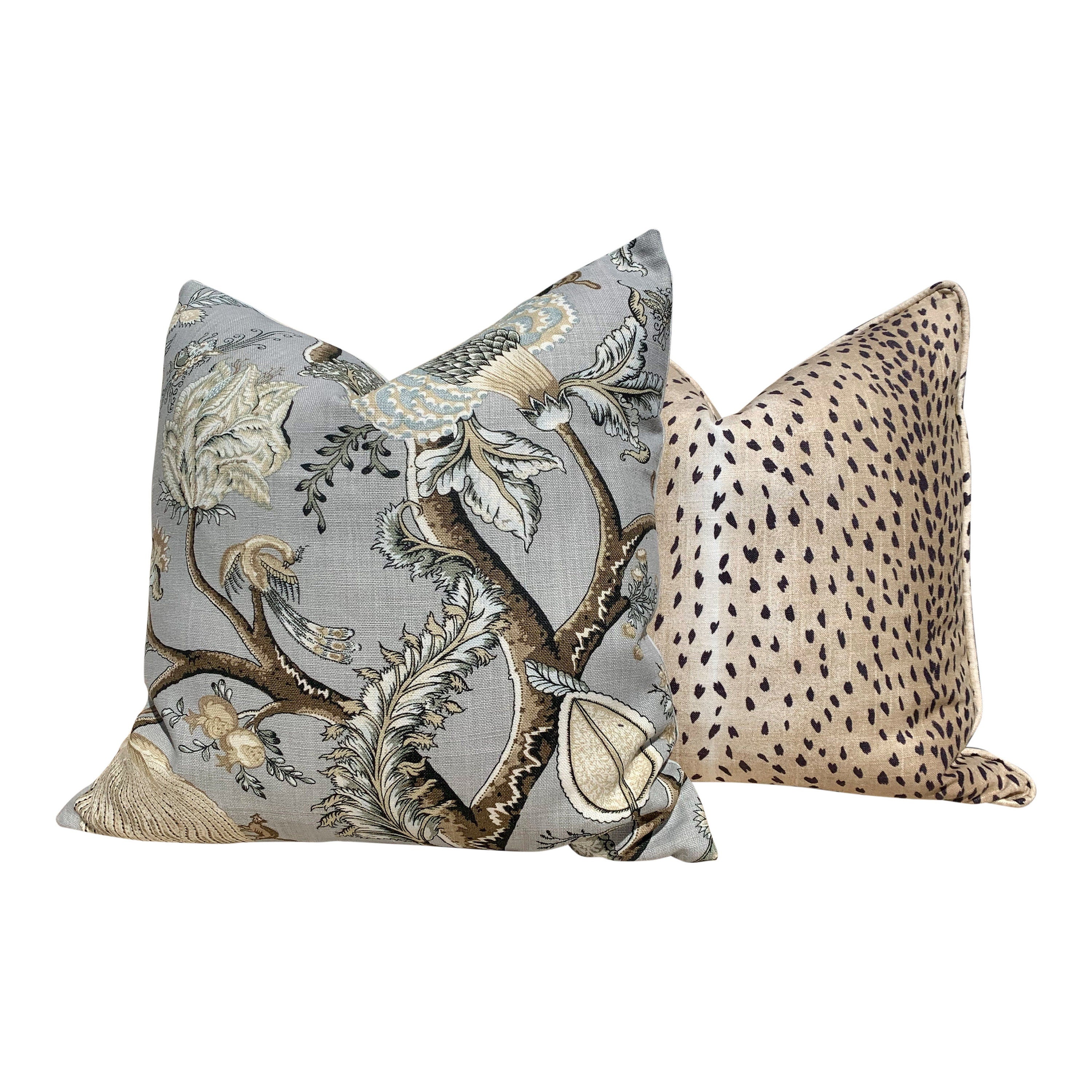 Antelope Pillow In Tan. Animal Print Lumbar Pillow, Long Lumbar Pillow, Euro Sham, Tan Black Cushion Cover, Striped Spotted Pillow,
