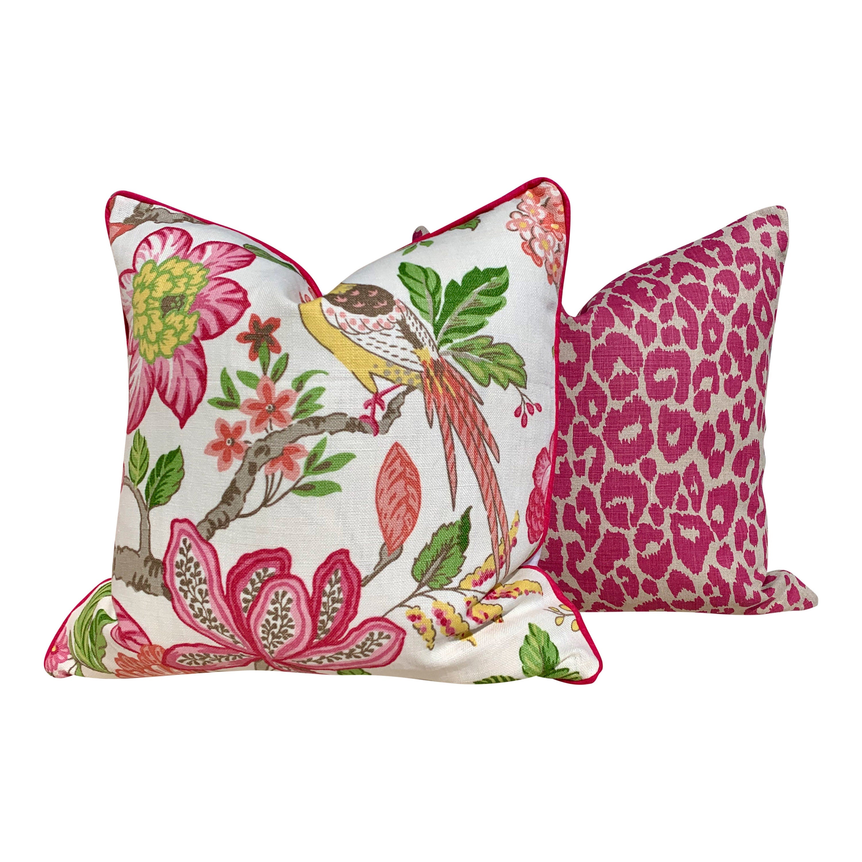 Schumacher Iconic Leopard Fuchsia Pillow . Animal Skin Pink Pillow // Long Lumbar Pillow // Exotic Pillow
