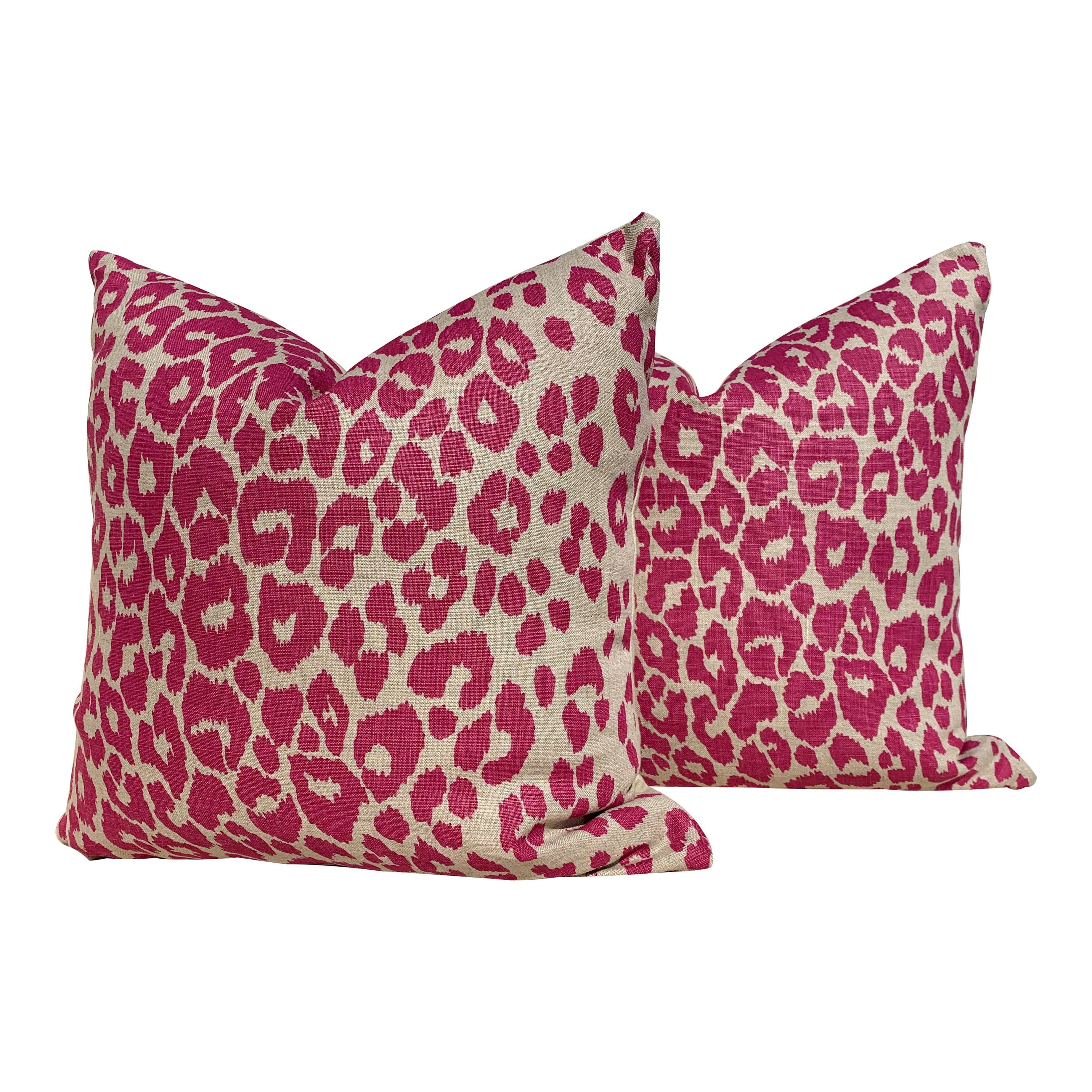 Schumacher Iconic Leopard Fuchsia Pillow . Animal Skin Pink Pillow // Long Lumbar Pillow // Exotic Pillow