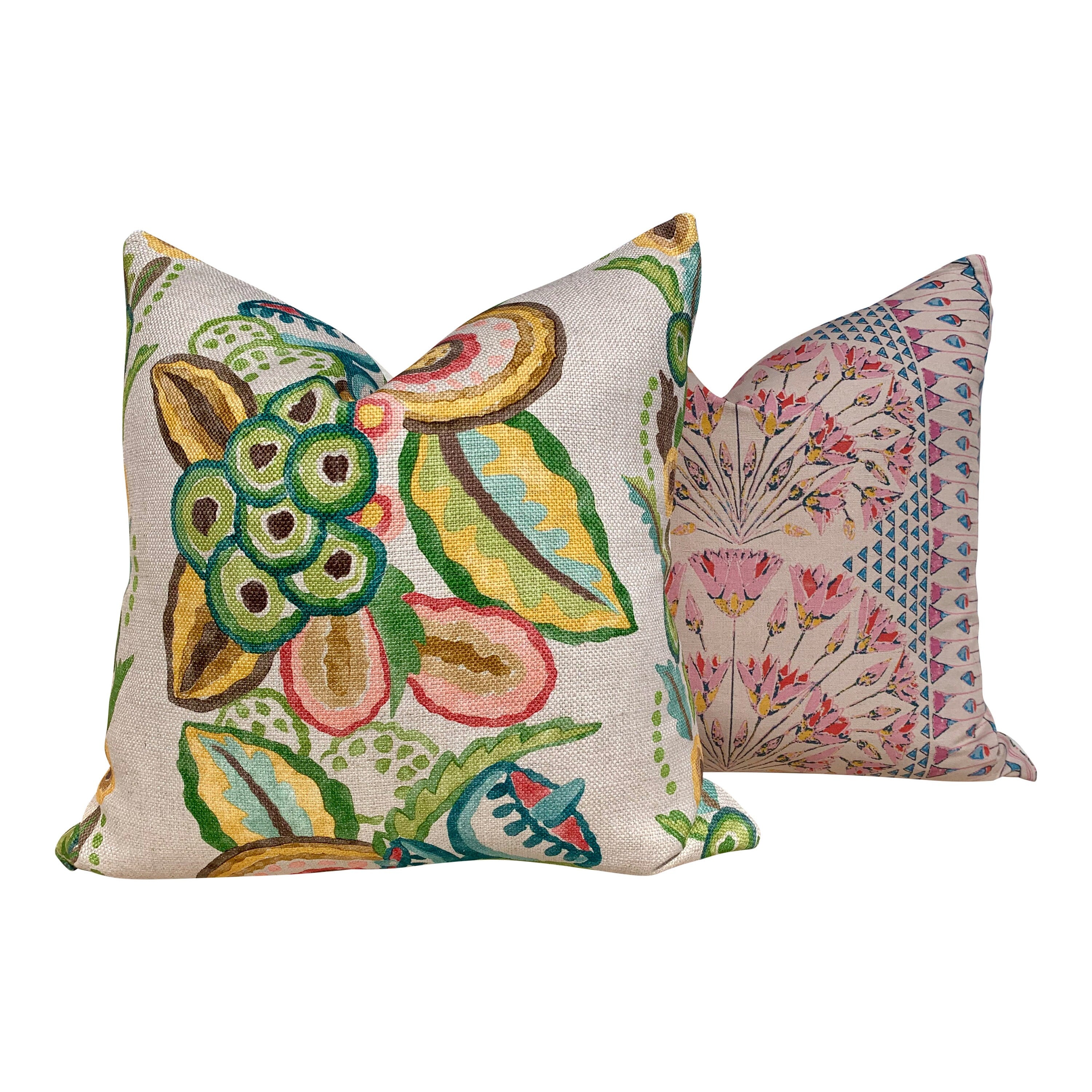 Thibaut Cairo Pillow in Pink. Medallion Pink Pillow, Floral Lumbar Pillow, Euro Sham Cushion, Blue Pink Pillow Cover, Lumbar Floral Pillow