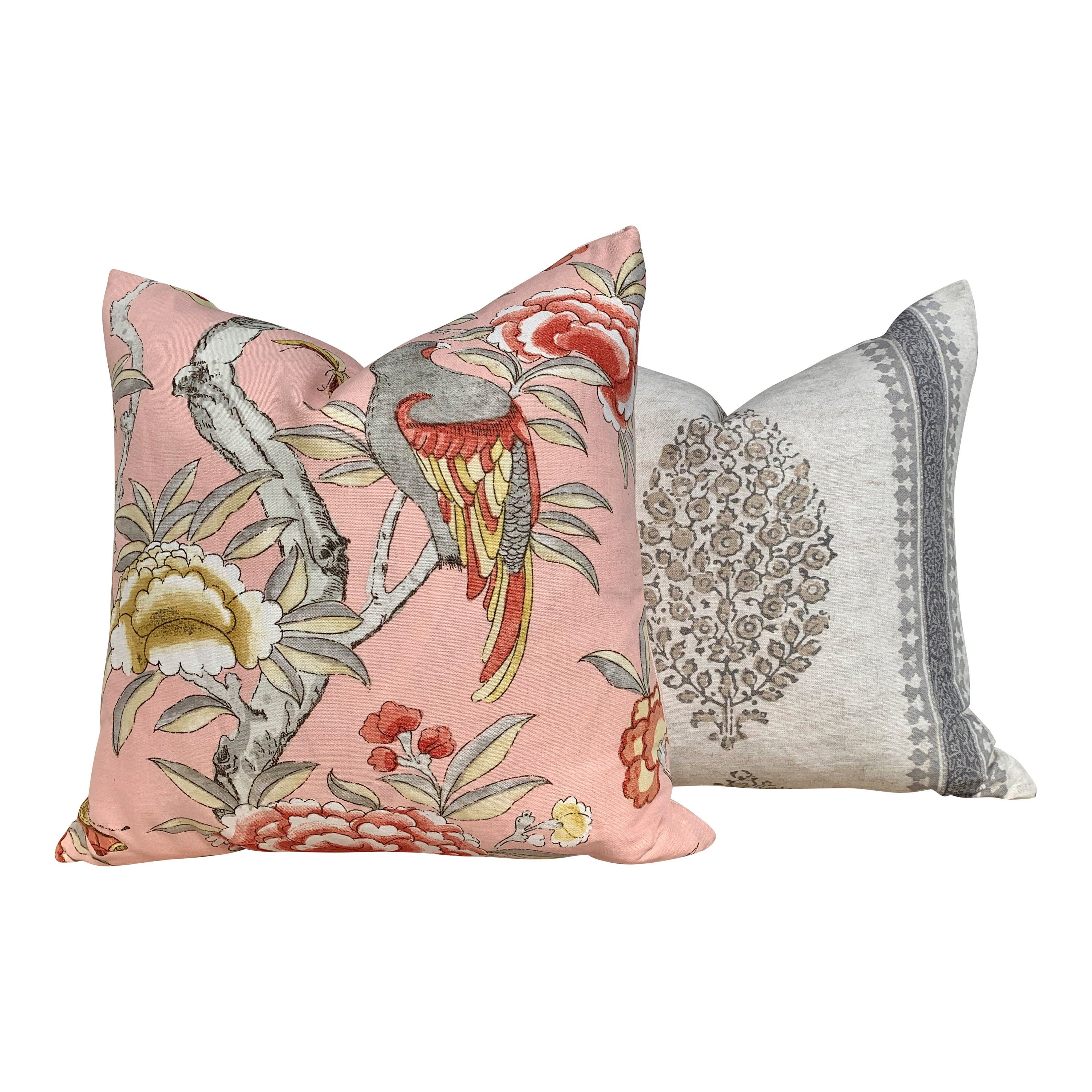 Thibaut Chappana Medallion Pillow in Gray. Designer pillows, accent cushion cover, decorative pillow, high end pillow.
