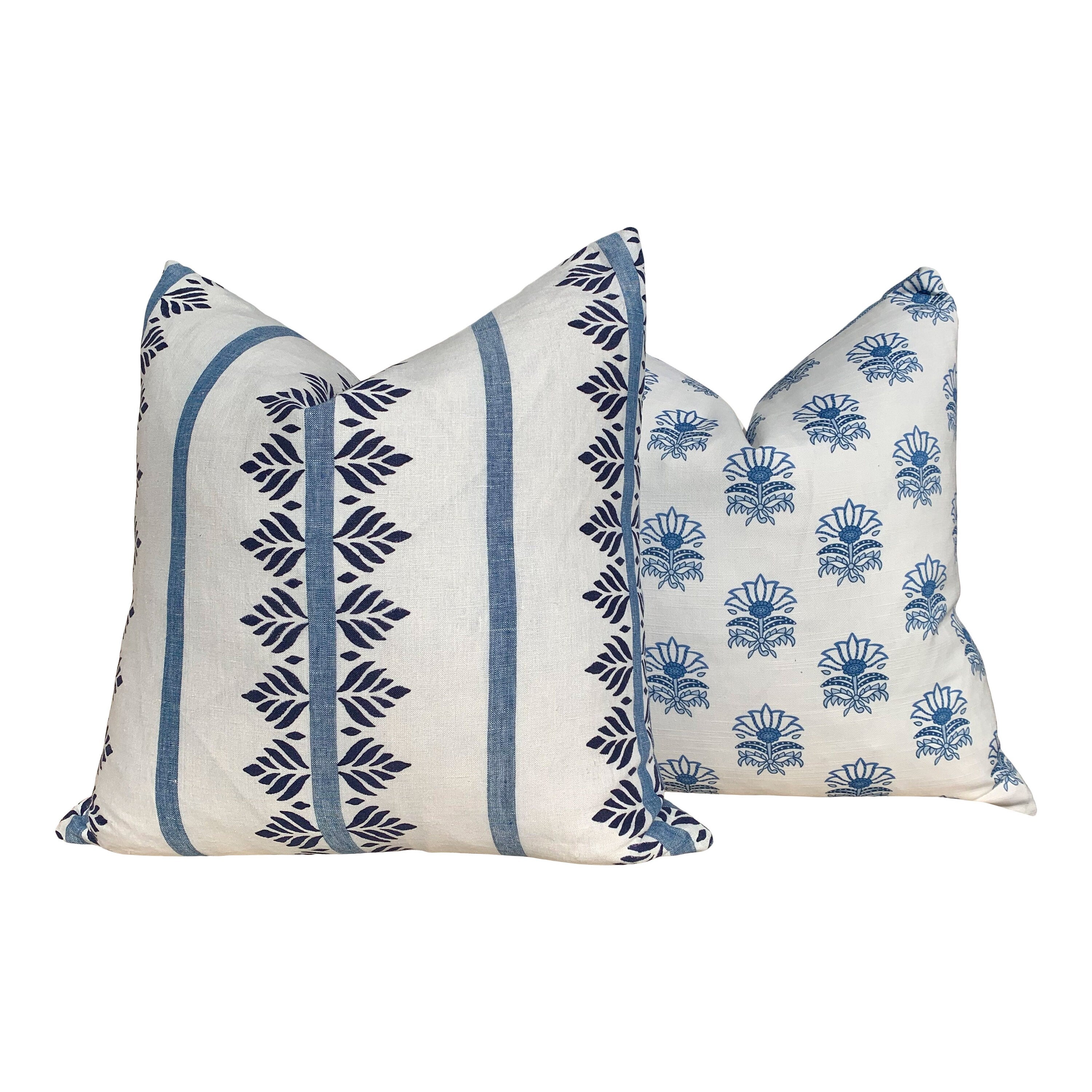 Designer Milford Pillow in Blue. Accent Pillow Cover, Decorative Pillow, Designer Cushion Cover, Euro Pillow Cover, throw cushion