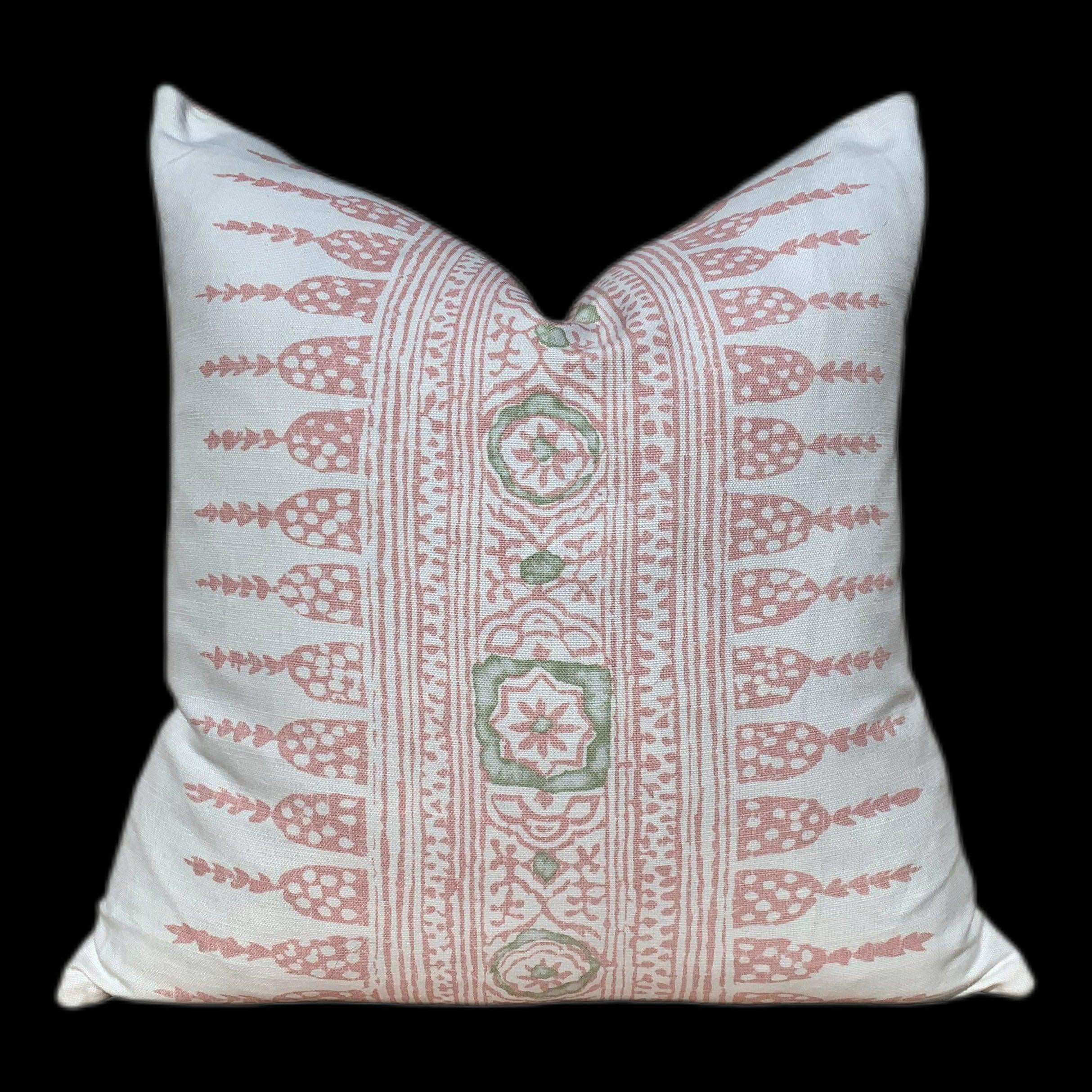 Thibaut Javanese Stripe Pillow Blush Pink. Lumbar Striped Pillow // Long Lumbar Pillow // Euro Sham 26"X26"// Blush Striped Pillow
