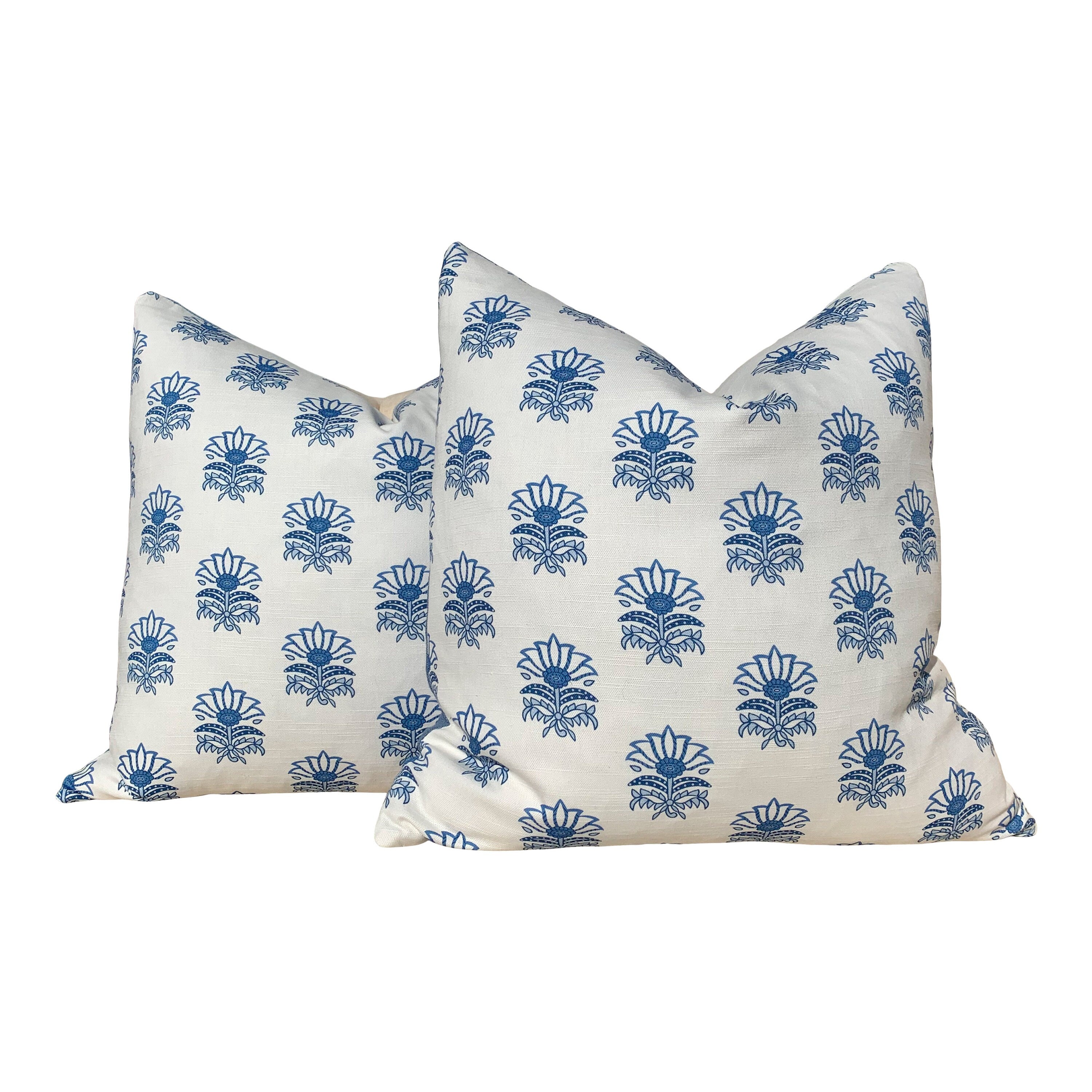 Designer Milford Pillow in Blue. Accent Pillow Cover, Decorative Pillow, Designer Cushion Cover, Euro Pillow Cover, throw cushion