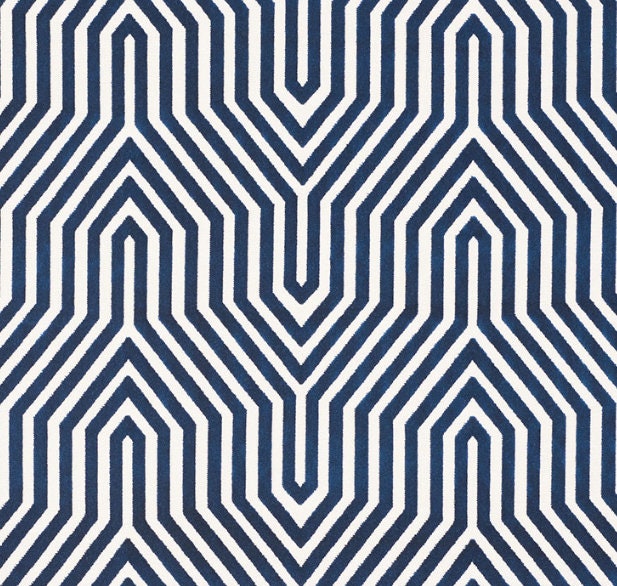 Schumacher Vanderbilt Velvet Pillow Blue. Velvet Lumbar Pillow // Long Lumbar Pillow // Geometric Blue Pillow // Blue Trellis Pillow