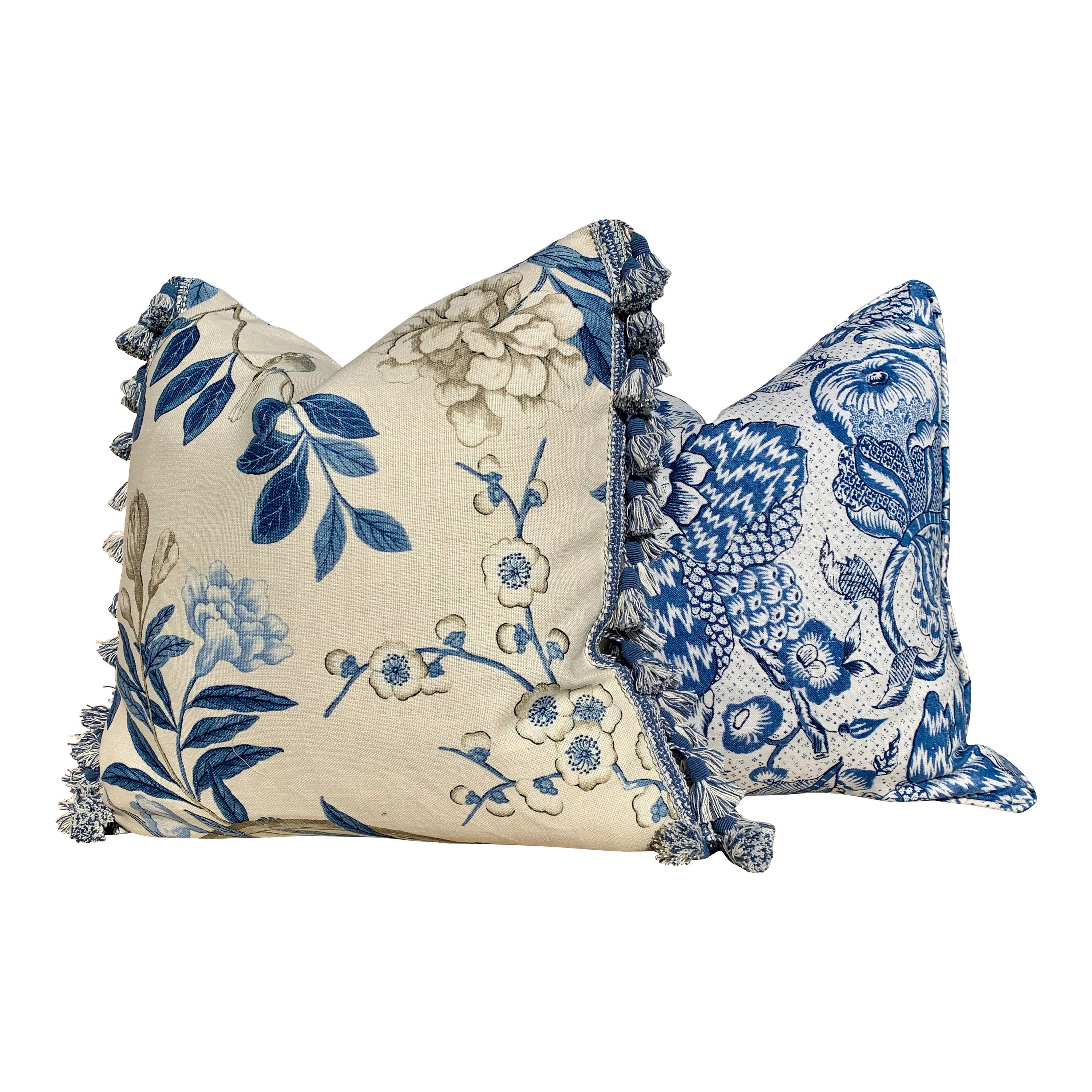 Westmont Pillow in Blue White. Lumbar Blue Pillow Euro Sham Pillow Blue Accent Pillow Designer Floral Pillow Accent Cushion Cover High