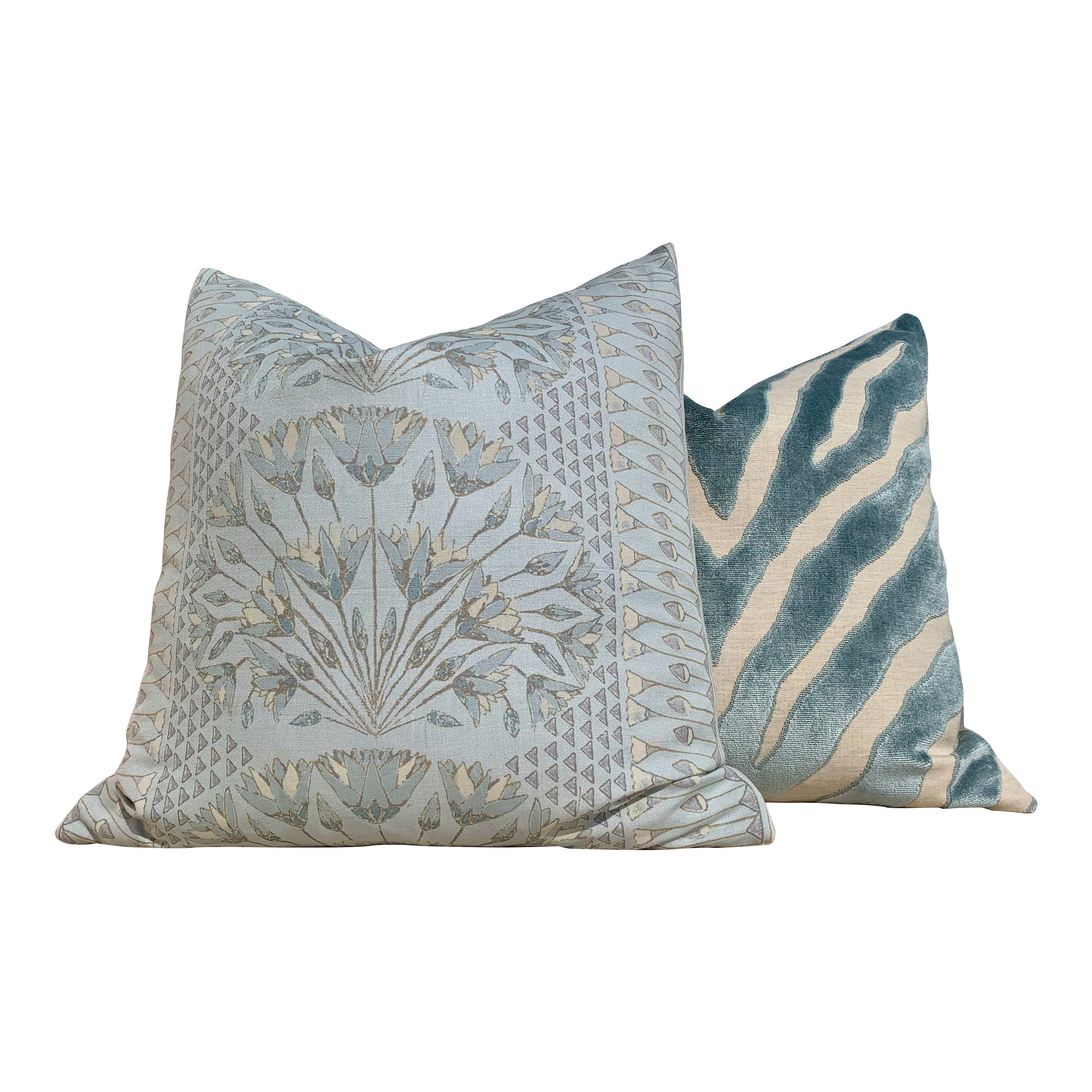 Thibaut Cairo Pillow in Pool. Medallion Pillow Cover // Floral Lumbar Pillow // Euro Sham 26"x26" //Aqua Blue Pillow Cover