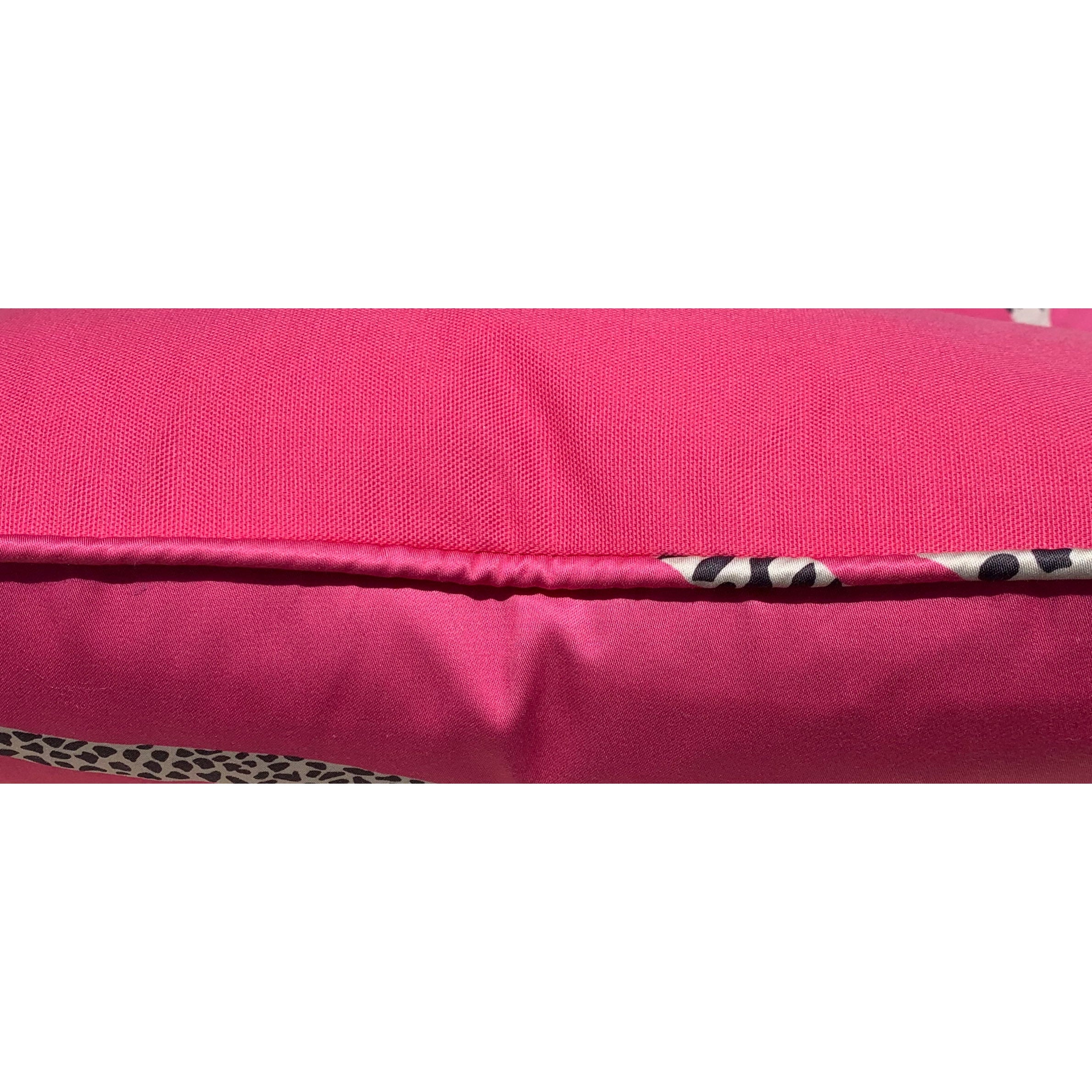 Leaping Cheetah Pink Pillow. Scalamandre Pillow, Bubblegum Pink Pillow, Animal Print Cushion, Designer Pillow, Euro Sham, Long Lumbar Pillow