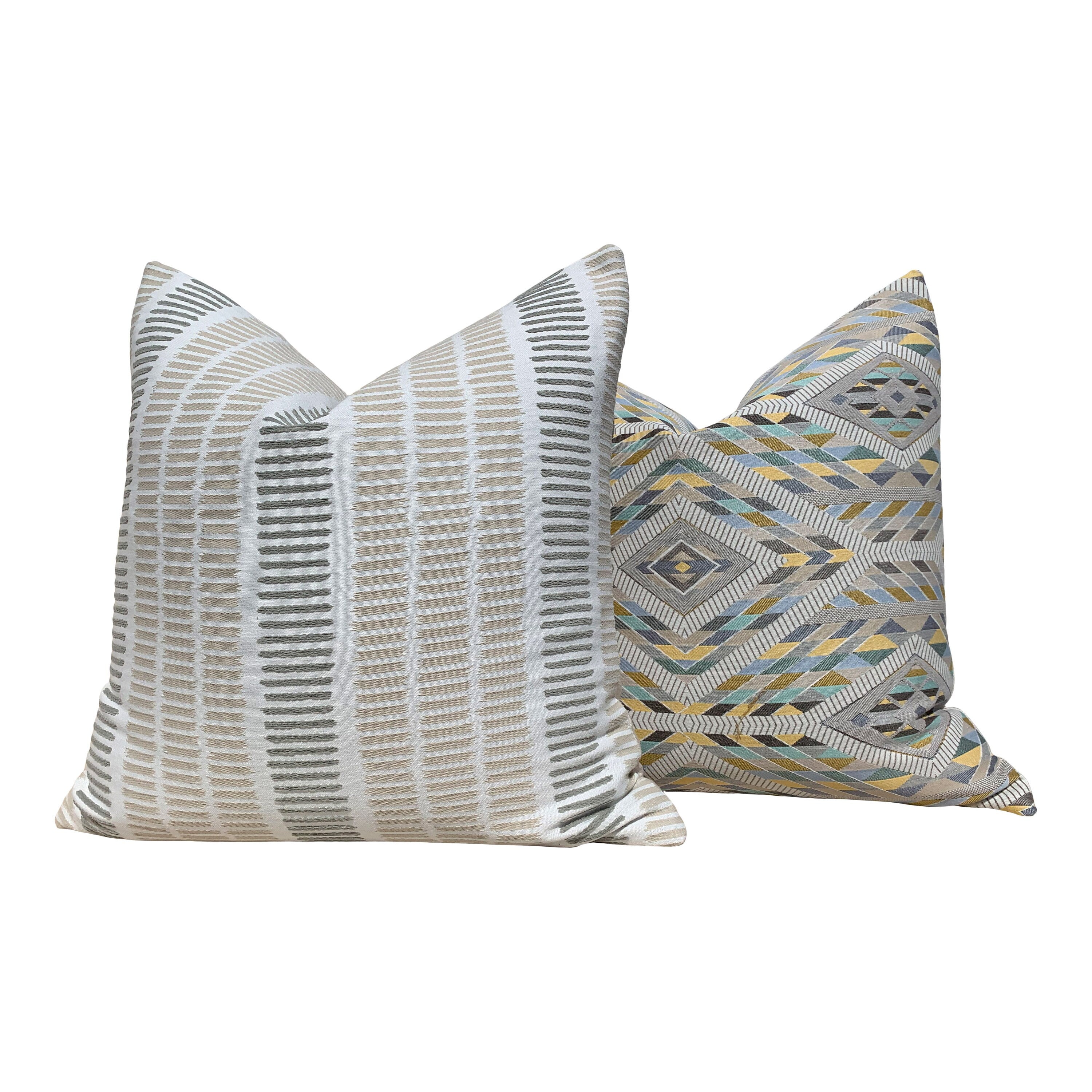 Outdoor Thibaut Topsail Woven Pillow in Flax, Sunbrella Pillow Lumbar striped pillow beige outdoor cushion cover designer outdoor pillow