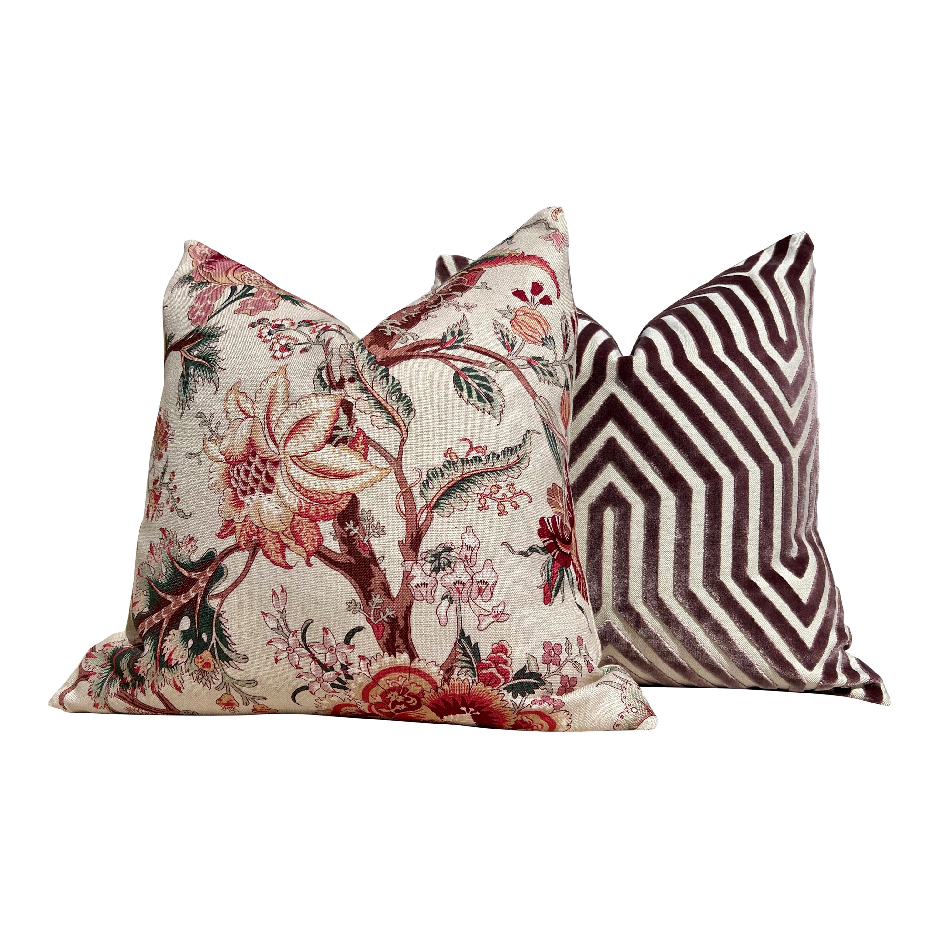 Vanderbilt Velvet Pillow in Lilac. Velvet Lumbar Cushion Case, Geometric Decorative Velvet Throw Pillow, Chevron Luxurious Pillow