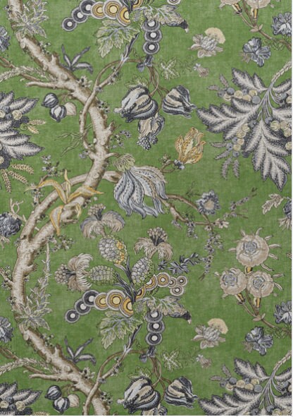 Chatelain Pillow Cover in Green. Designer Decorative Pillow Cover in Green French Country Floral Accent lumbar Cushion Case Euro Sham