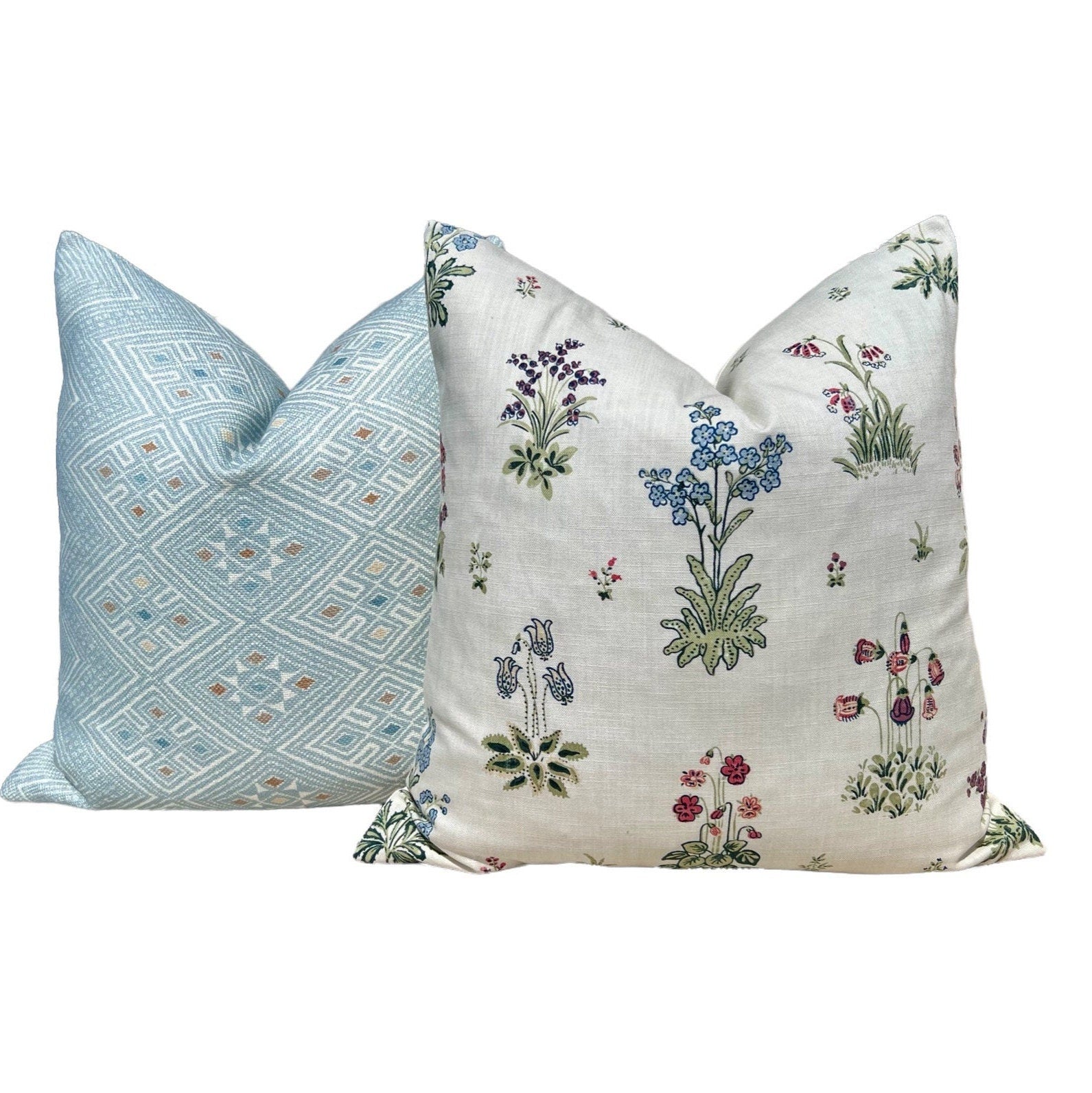 Thibaut High Plains Pillow in Spa Blue. Designer Pillows, High End Pillows, Aqua Blue Pillow Cover, Zig Zag Light Blue Accent Pillows