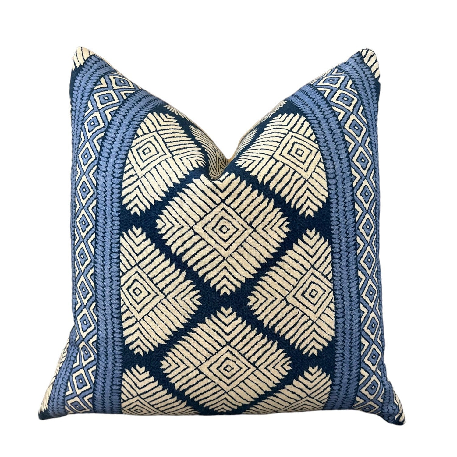 Thibaut Austin Striped Pillow in Blue. Lumbar Geometric Pillow Cover, Euro Sham Covers in Blue, Designer Pillows, Navy Blue Pillow Cover