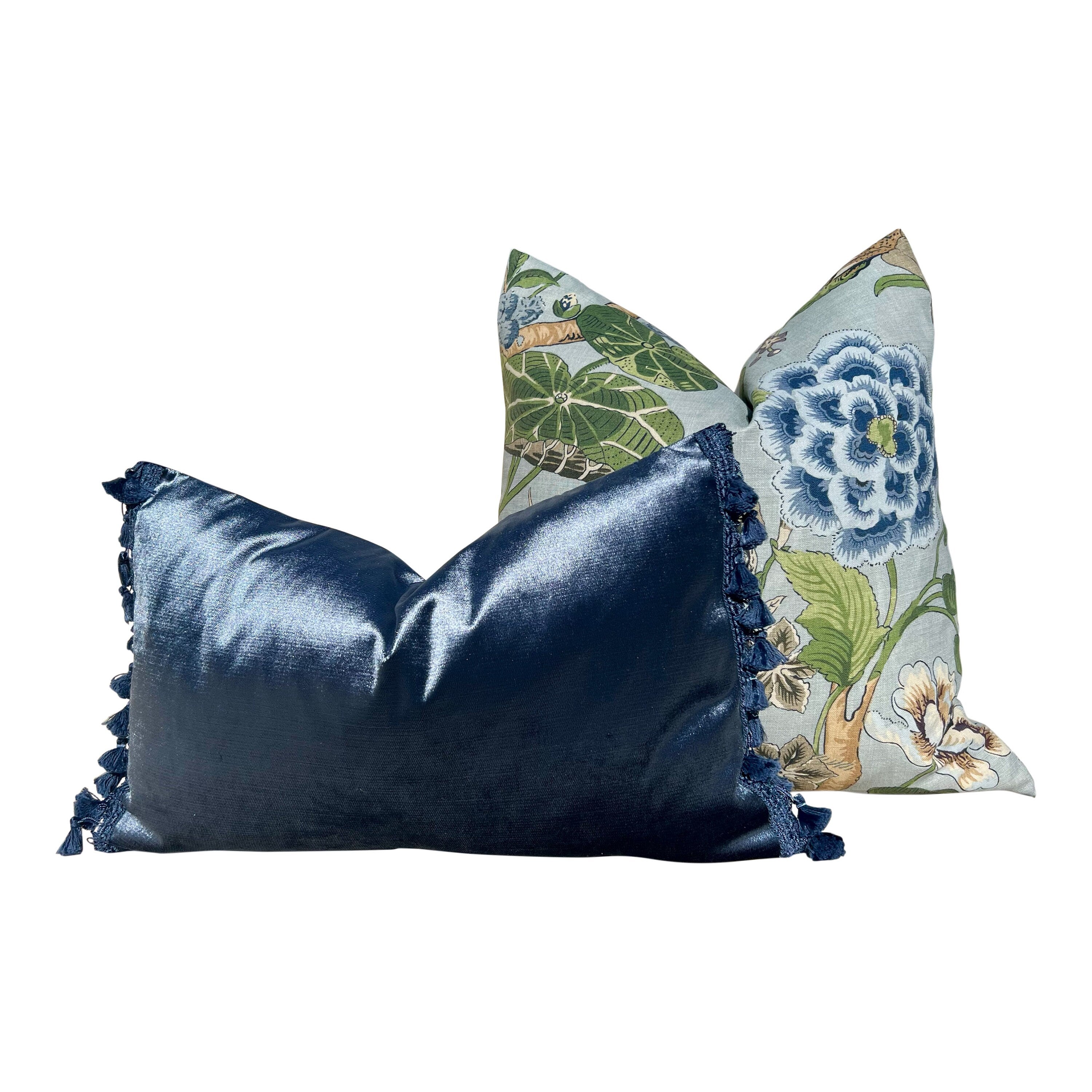 Hill Garden Linen Pillow in Spa Blue. Designer Pillows High End Pillows, Aqua Blue Floral Pillows, Linen Pillow Cover, Floral Bedroom Decor