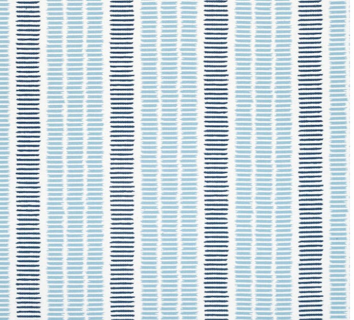 Outdoor/ Indoor Top Sail Striped Pillow in Sky and Marine. Designer Woven Decorative Sunbrella Outdoor Pillow Cover in Blue Striped