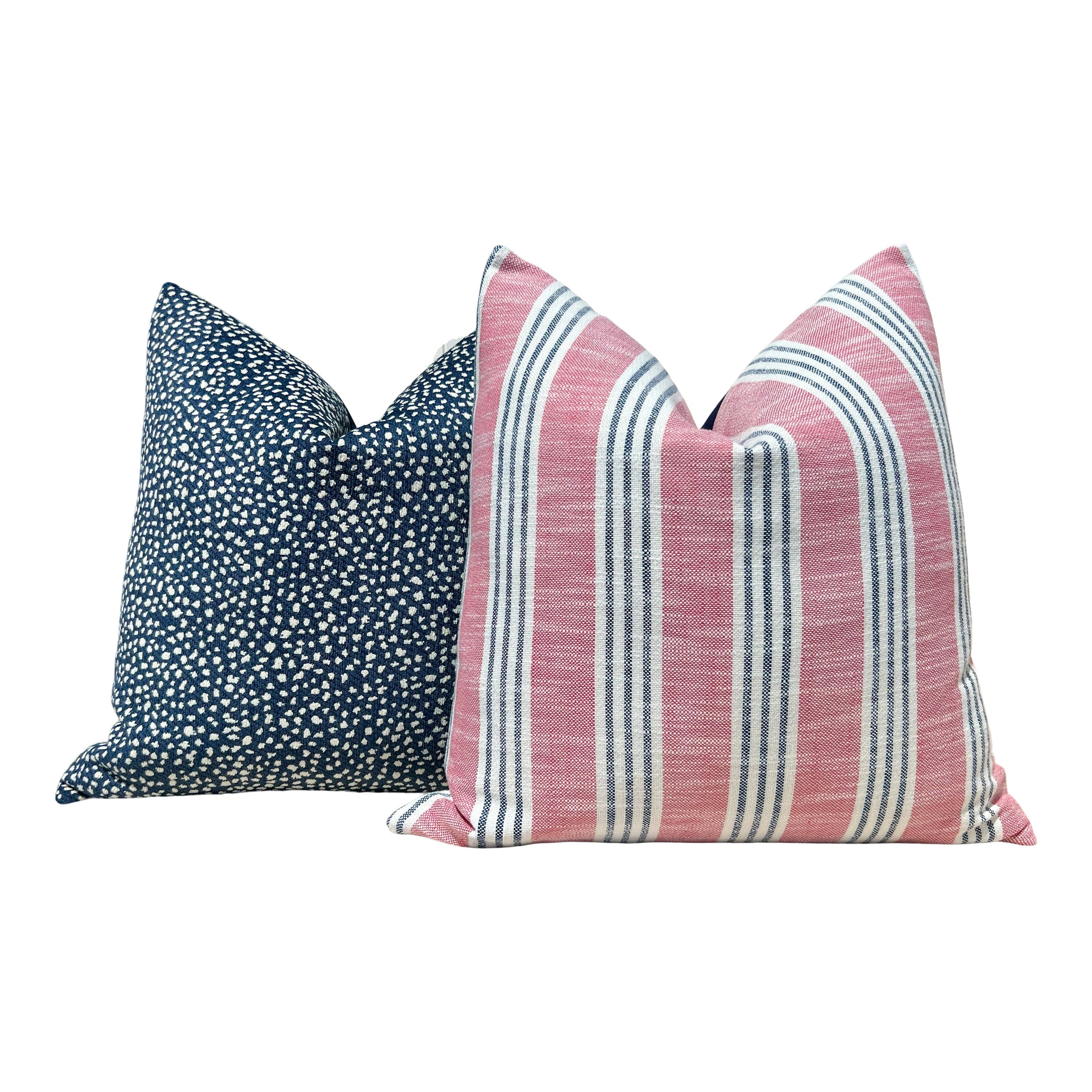 Thibaut Fawn Indoor Outdoor Pillow in Midnight. Outdoor Designer Pillows, High End Pillows, Navy Modern Pillow, Animal Print Lumbar Pillow