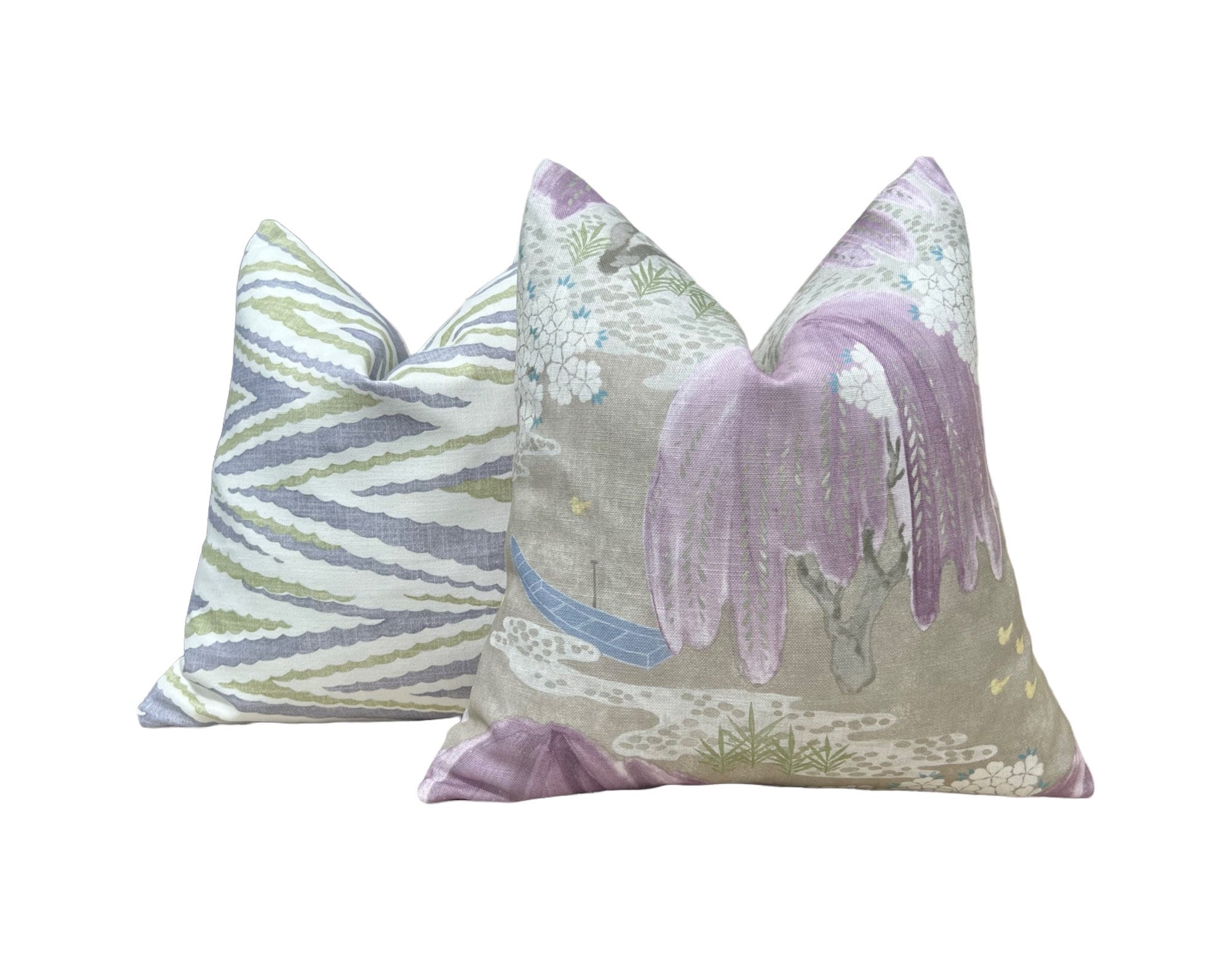 Thibaut Willow Tree in Lavender. Designer Pillows, Accent Beige Pillow, High End Pillows, Floral Pillow Cover, Lumbar Pillows, Euro Sham