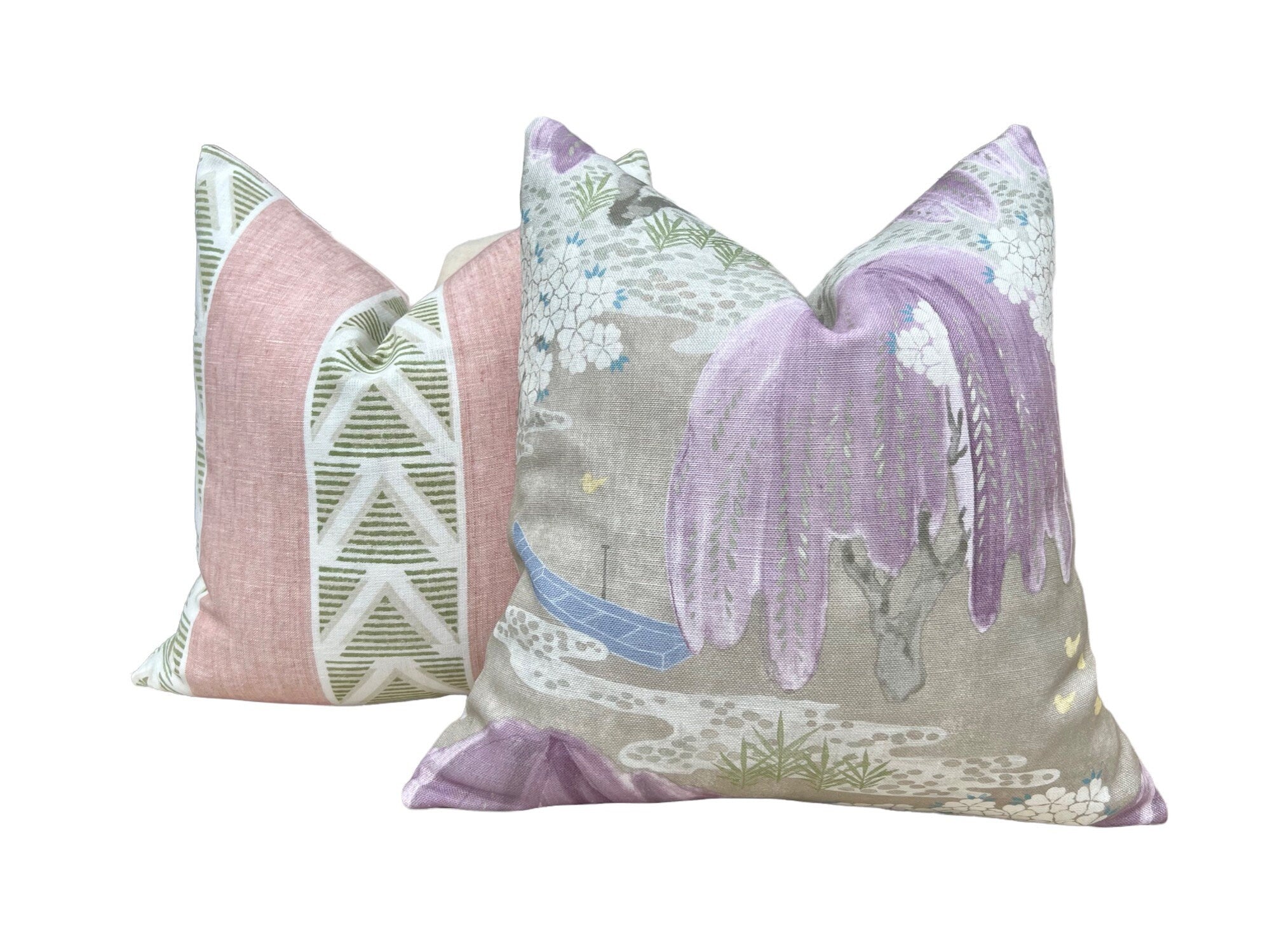 Thibaut Willow Tree in Lavender. Designer Pillows, Accent Beige Pillow, High End Pillows, Floral Pillow Cover, Lumbar Pillows, Euro Sham