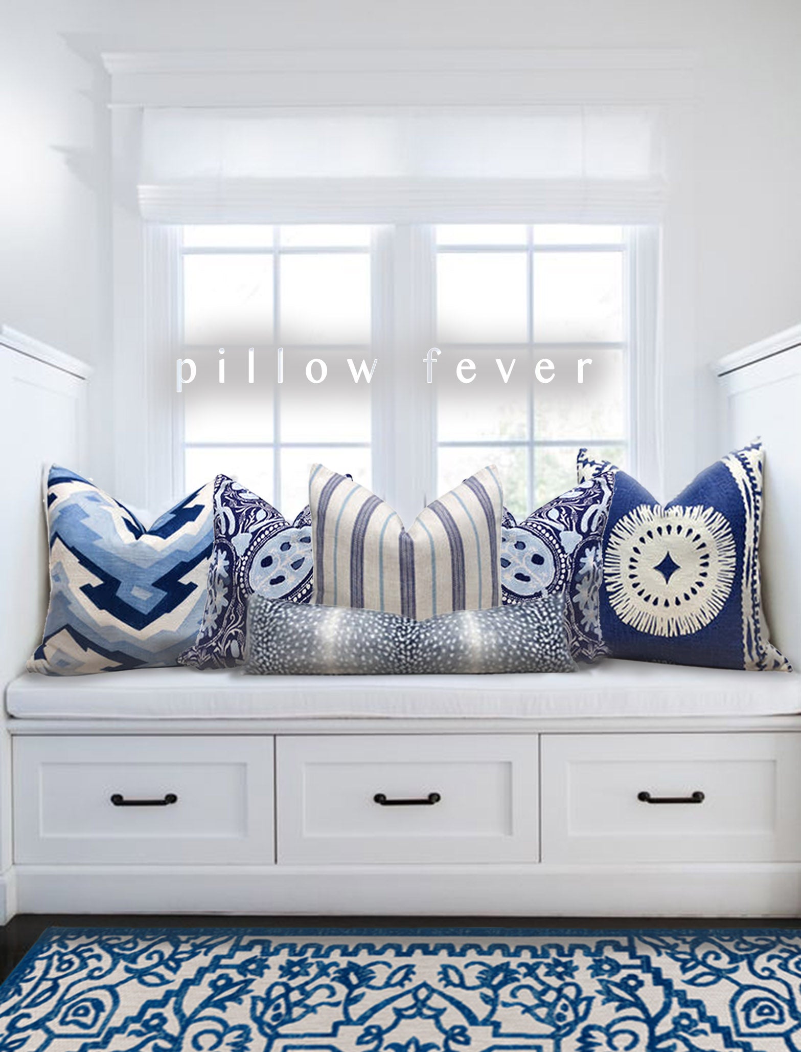 Antelope Pillow in Navy Blue.