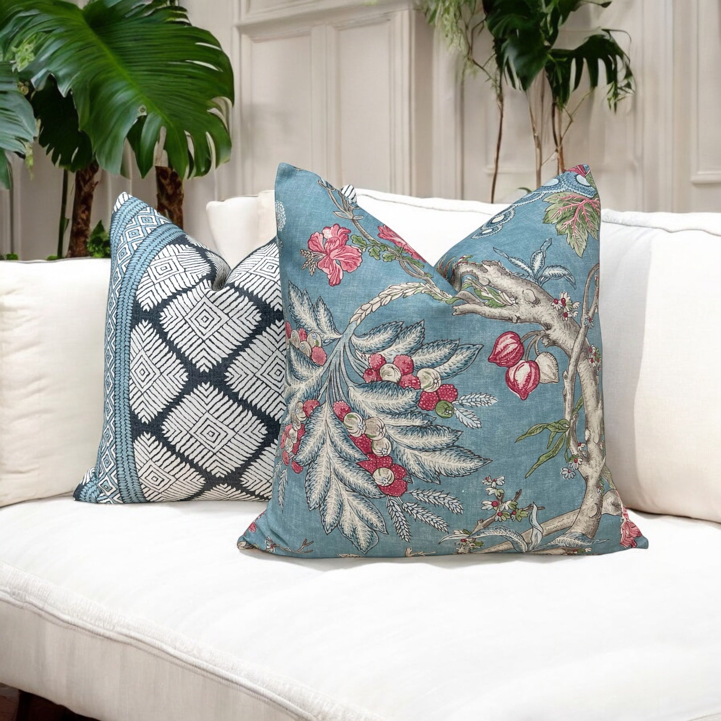 Chatelain Pillow Cover in Robbins's Egg.