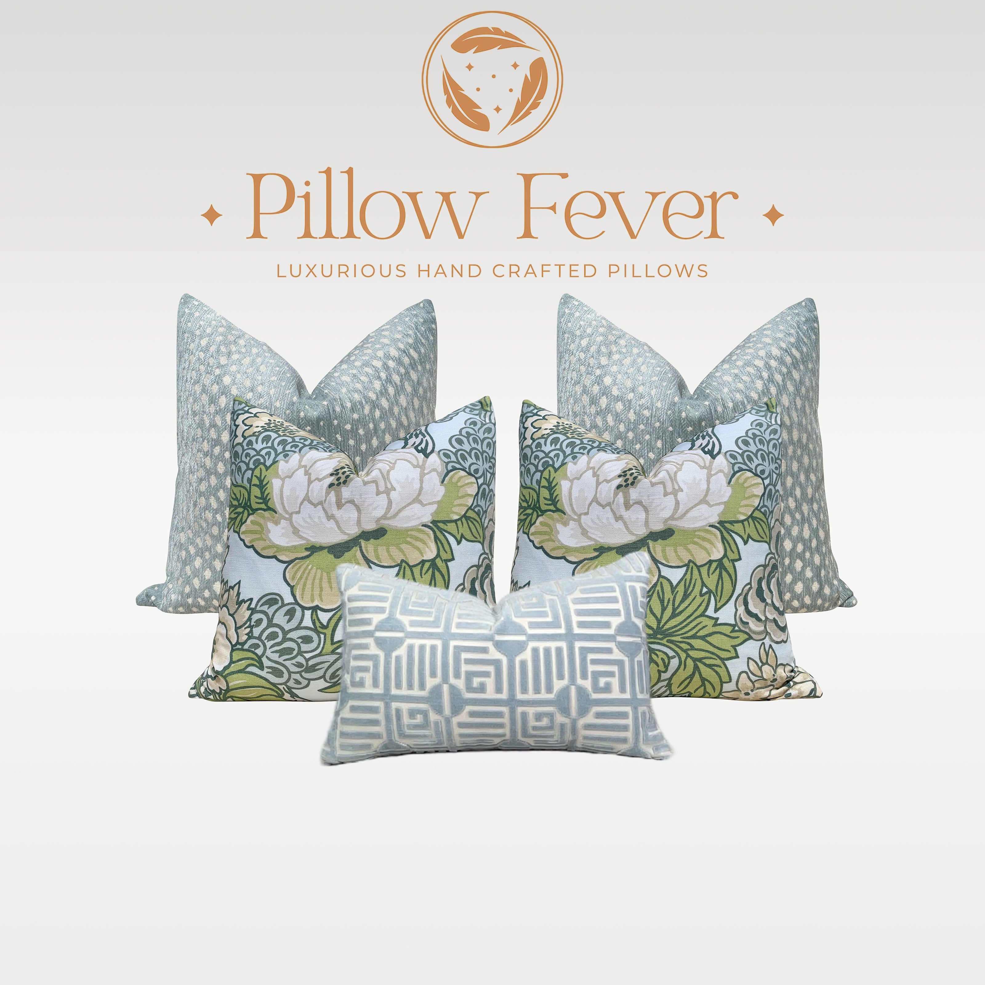 Thibaut Labyrinth Velvet Pillow - Spa Blue