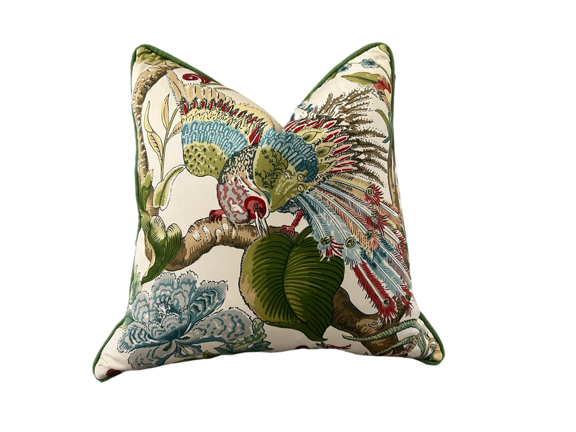 Schumacher Cranley Garden Pillow in Green.