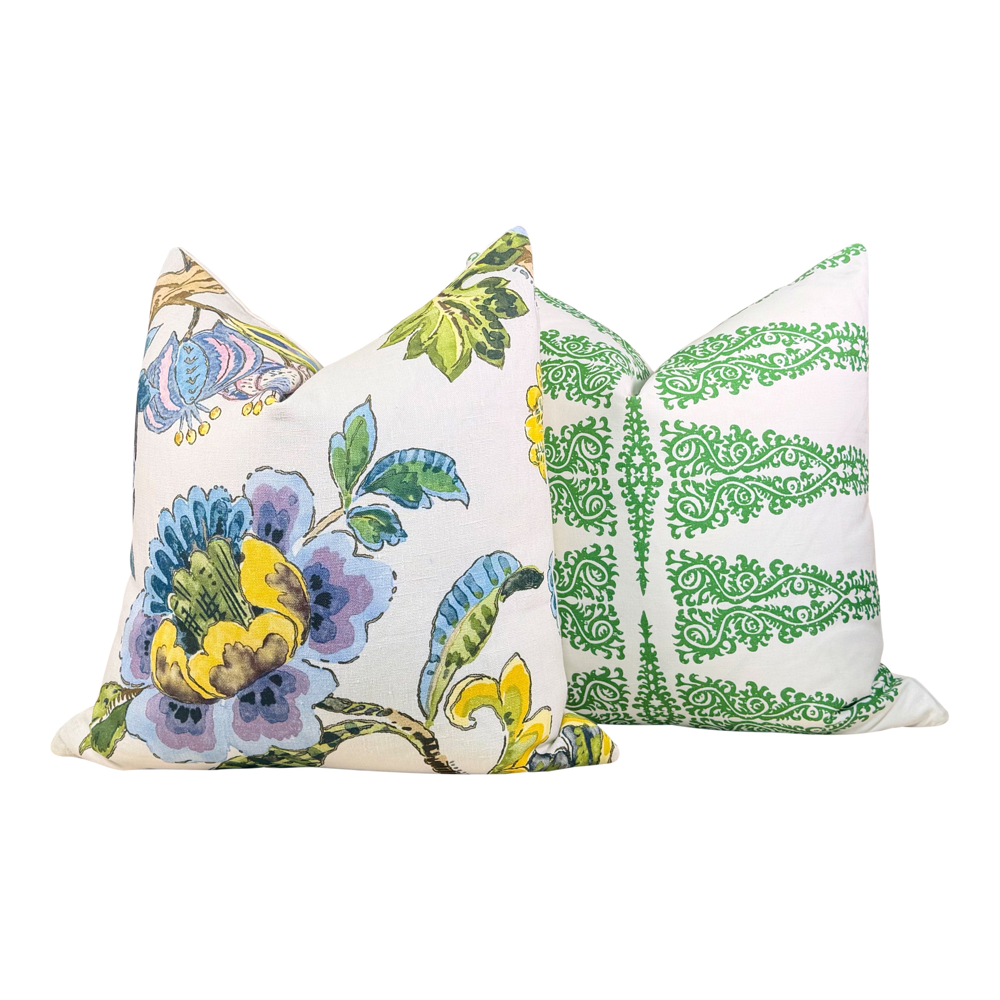 Anna French Stockbridge Linen Pillow - Lavender, Blue