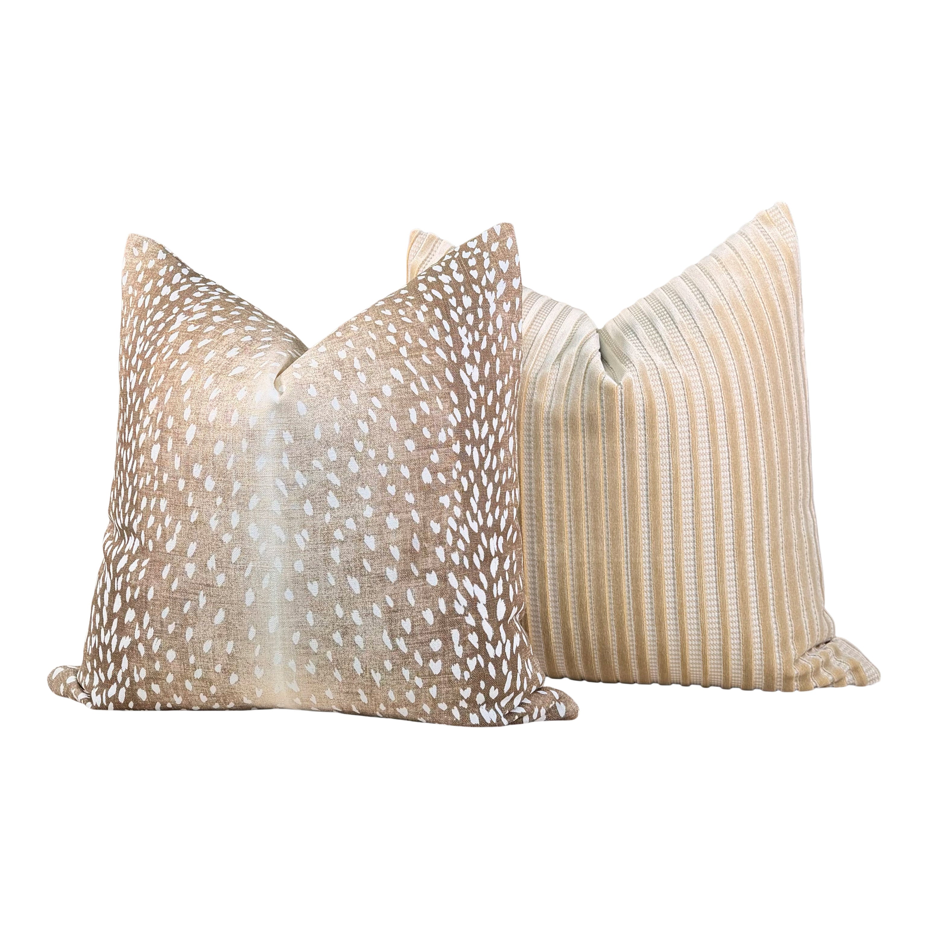 Schumacher Chimay Stripe Velvet Pillow - Champagne