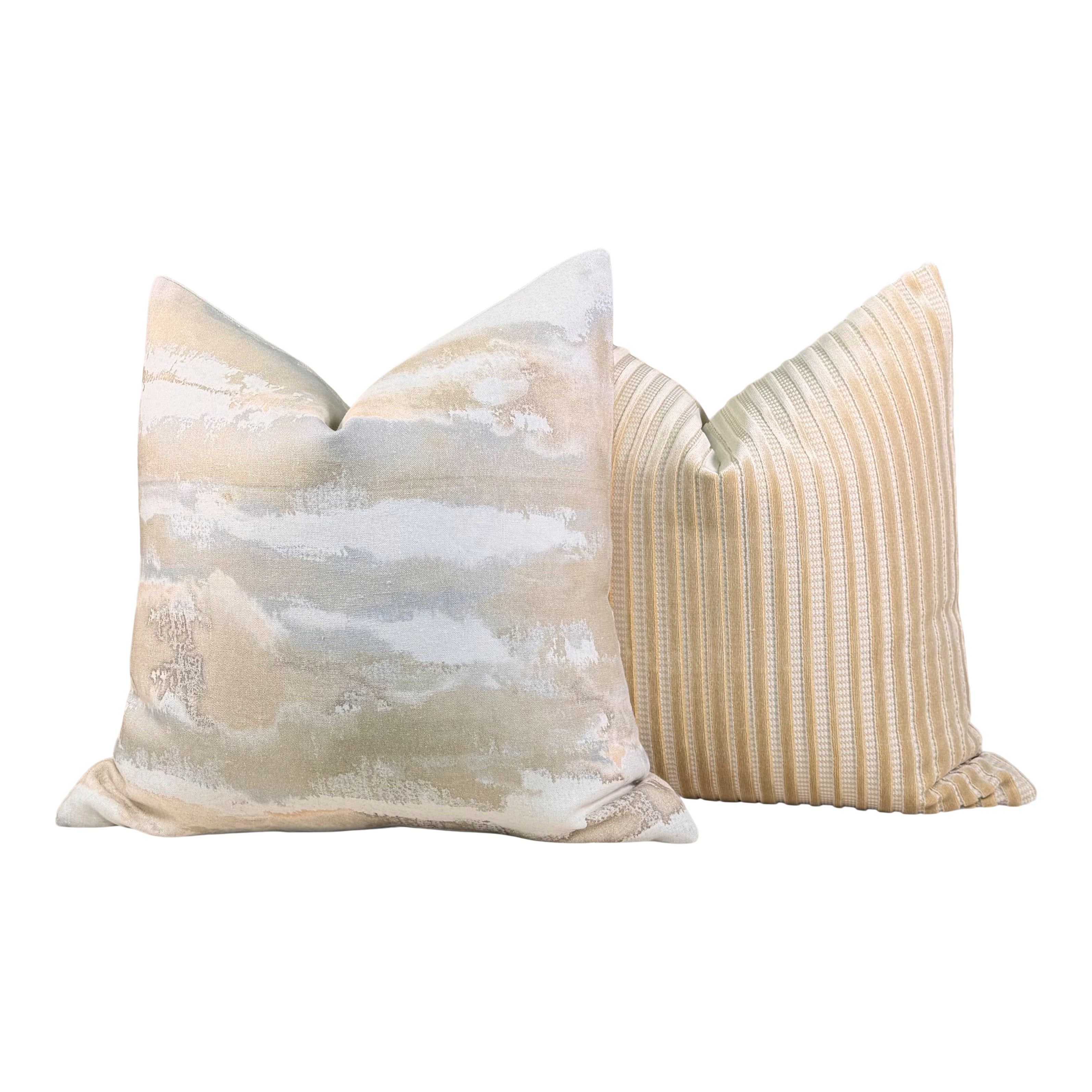 Thibaut Silver Lining  Pillow - Blush, Beige