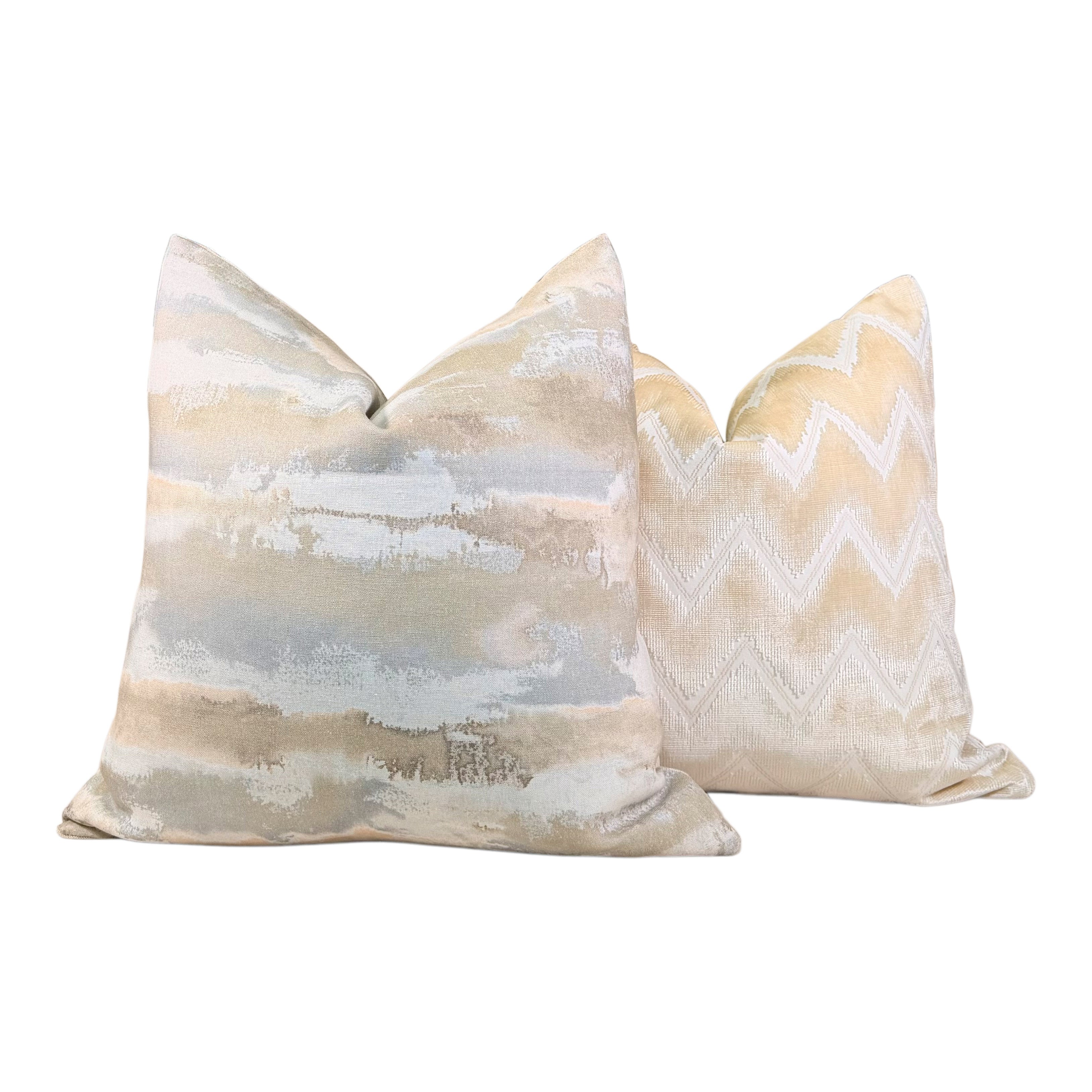 Thibaut Silver Lining  Pillow - Blush, Beige