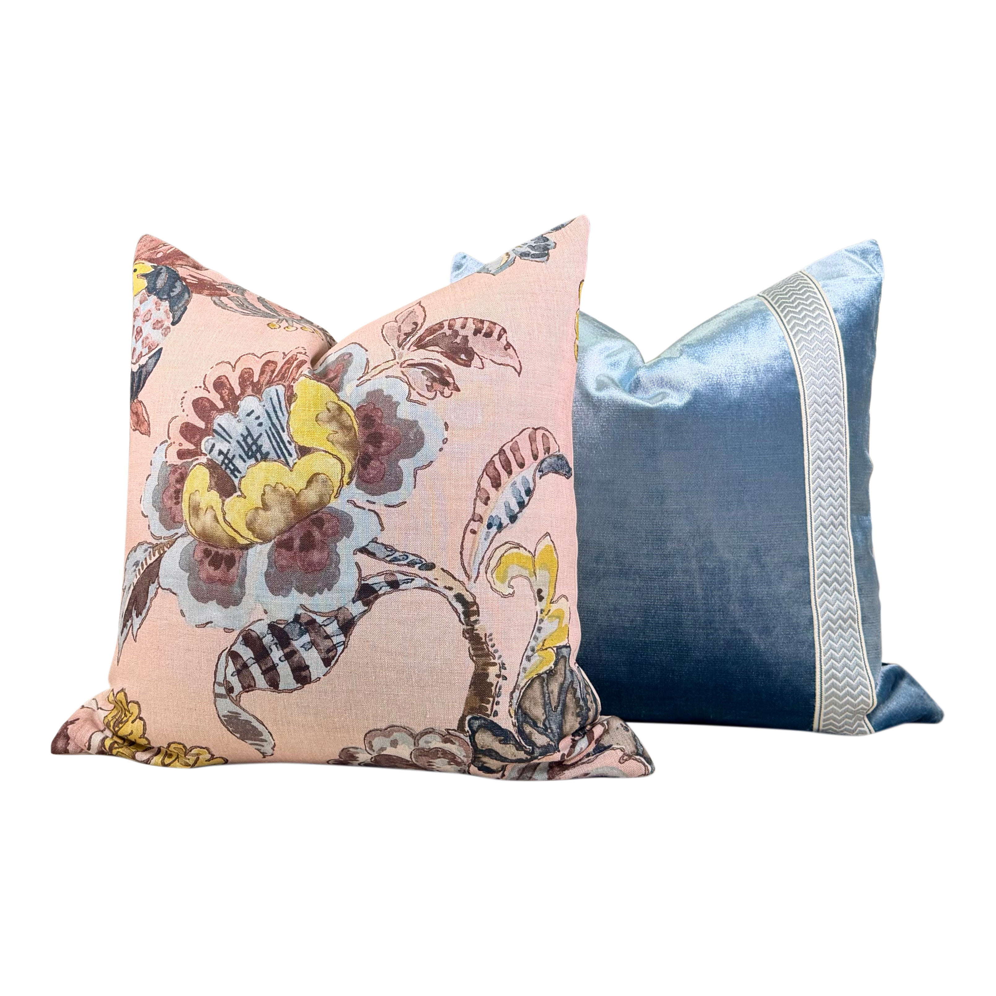 Ann French Stockbridge Linen Pillow - Blush