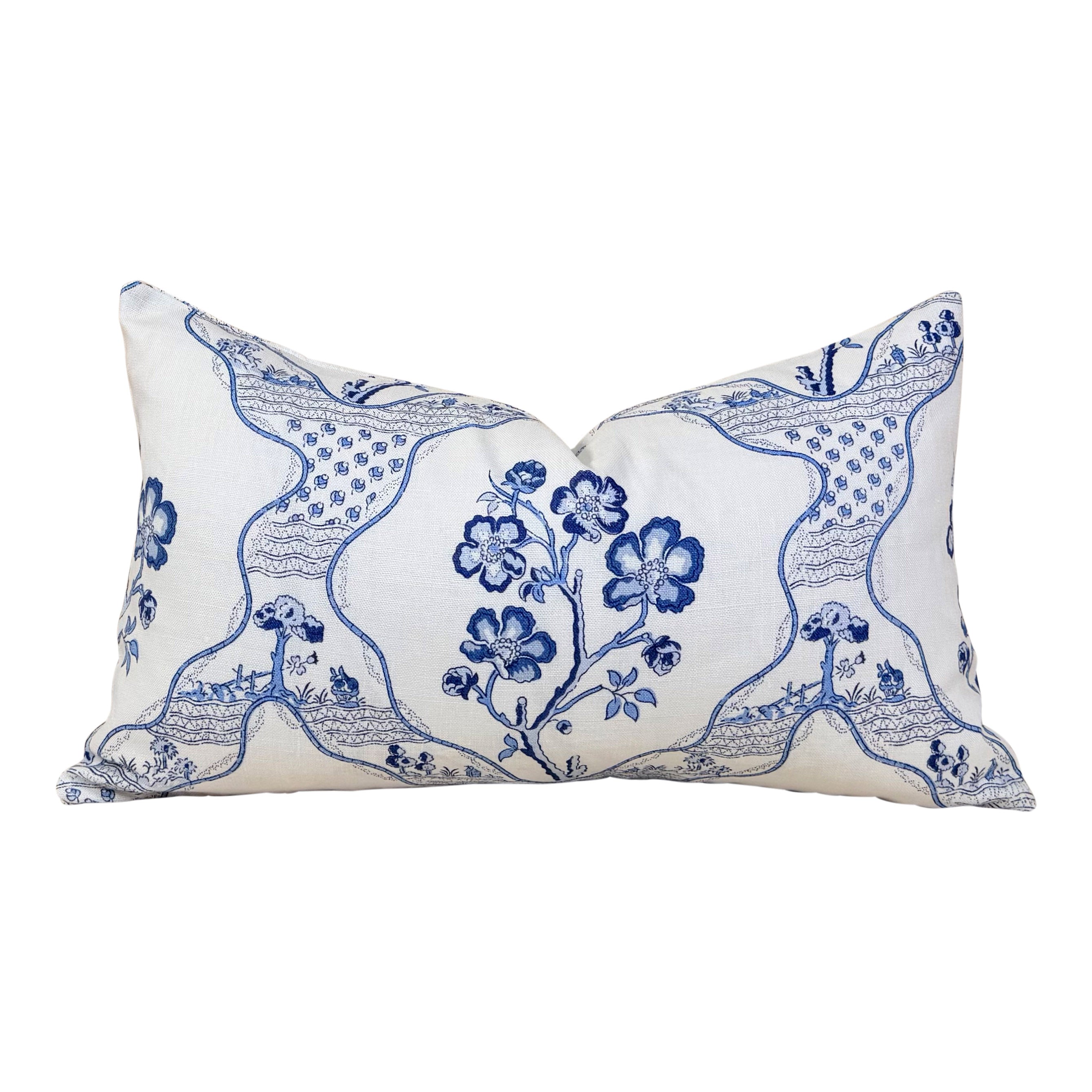 Sale!!!!! Price is for 2 12"X20" Double Sided Schumacher Marella Pillow Covers in Delft, Pillow Insert is Not Included.&nbsp;