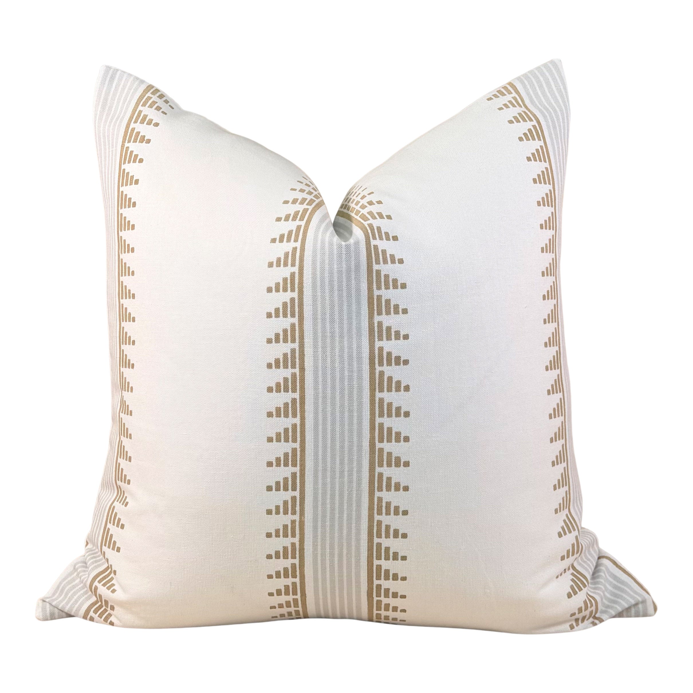 Thibaut Trail Head Pillow - Aqua, White, Gold